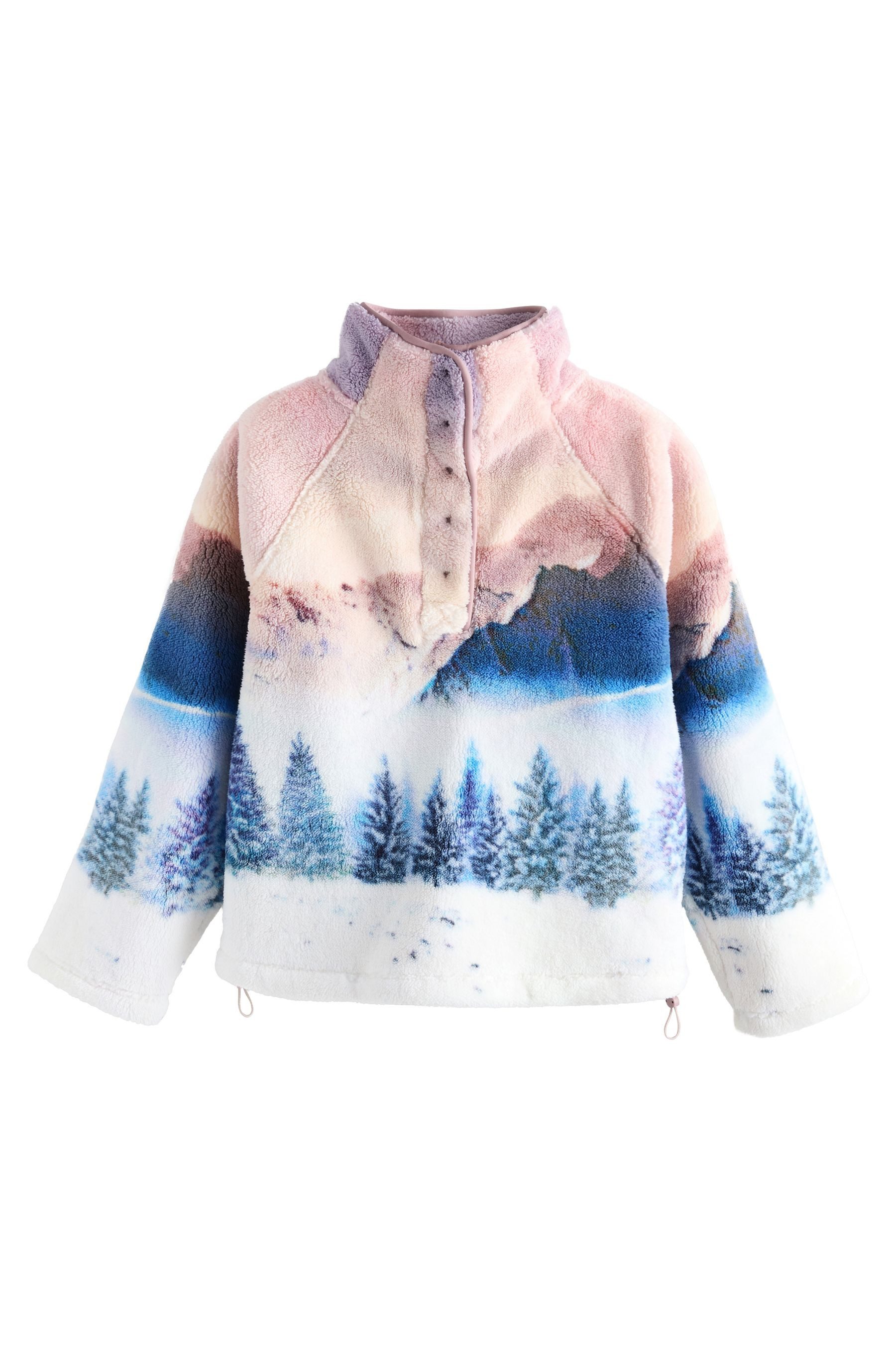 Next Fleecepullover Oberteil aus Borg-Fleece mit Print (1-tlg) günstig online kaufen