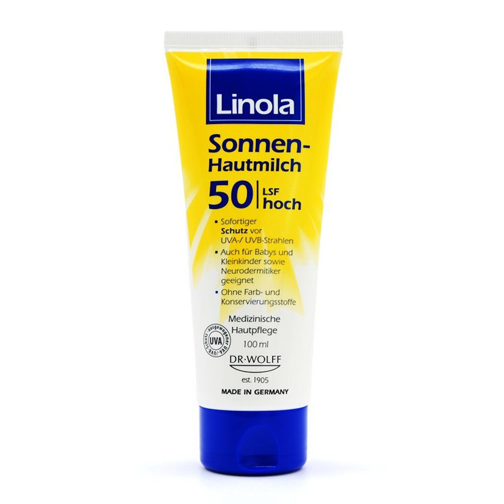 Dr. August Wolff GmbH & Co.KG Arzneimittel Sonnenschutzcreme LINOLA Sonnen-Hautmilch LSF 50, 100 ml