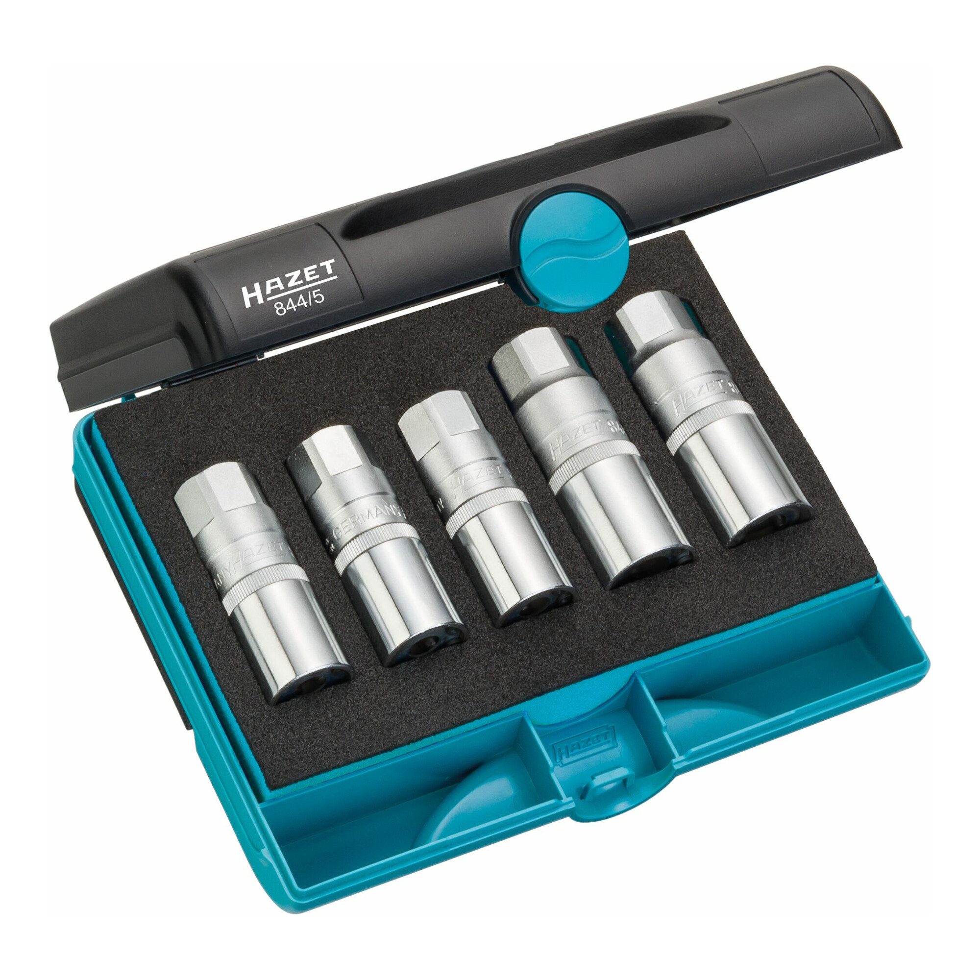 HAZET Kassettenabzieher HAZET Stehbolzen-Ausdreher-Satz 844/5 Vierkant hohl 12,5 mm (1/2 Zoll)