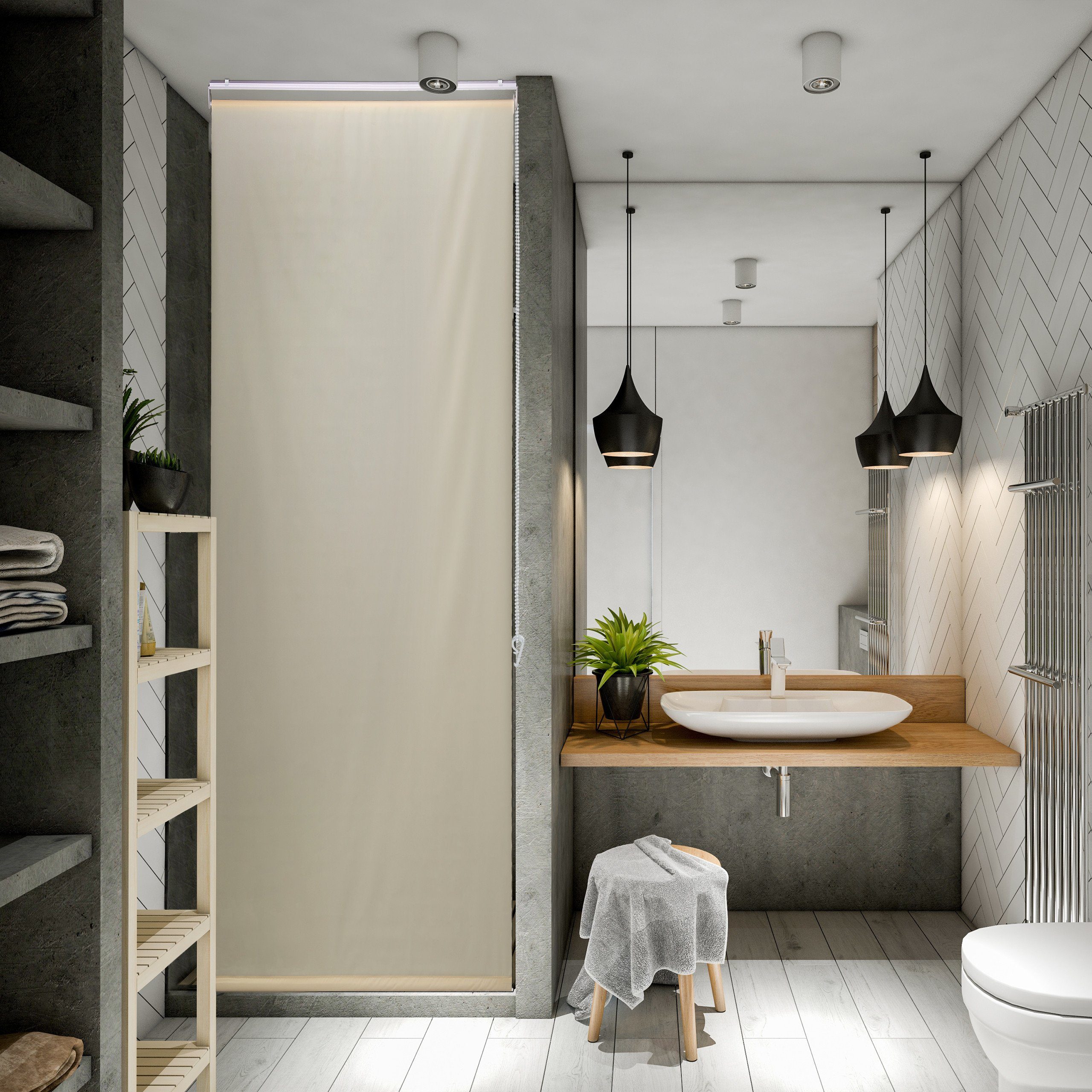 relaxdays Duschrollo beige Breite 60 cm, 60x240cm günstig online kaufen