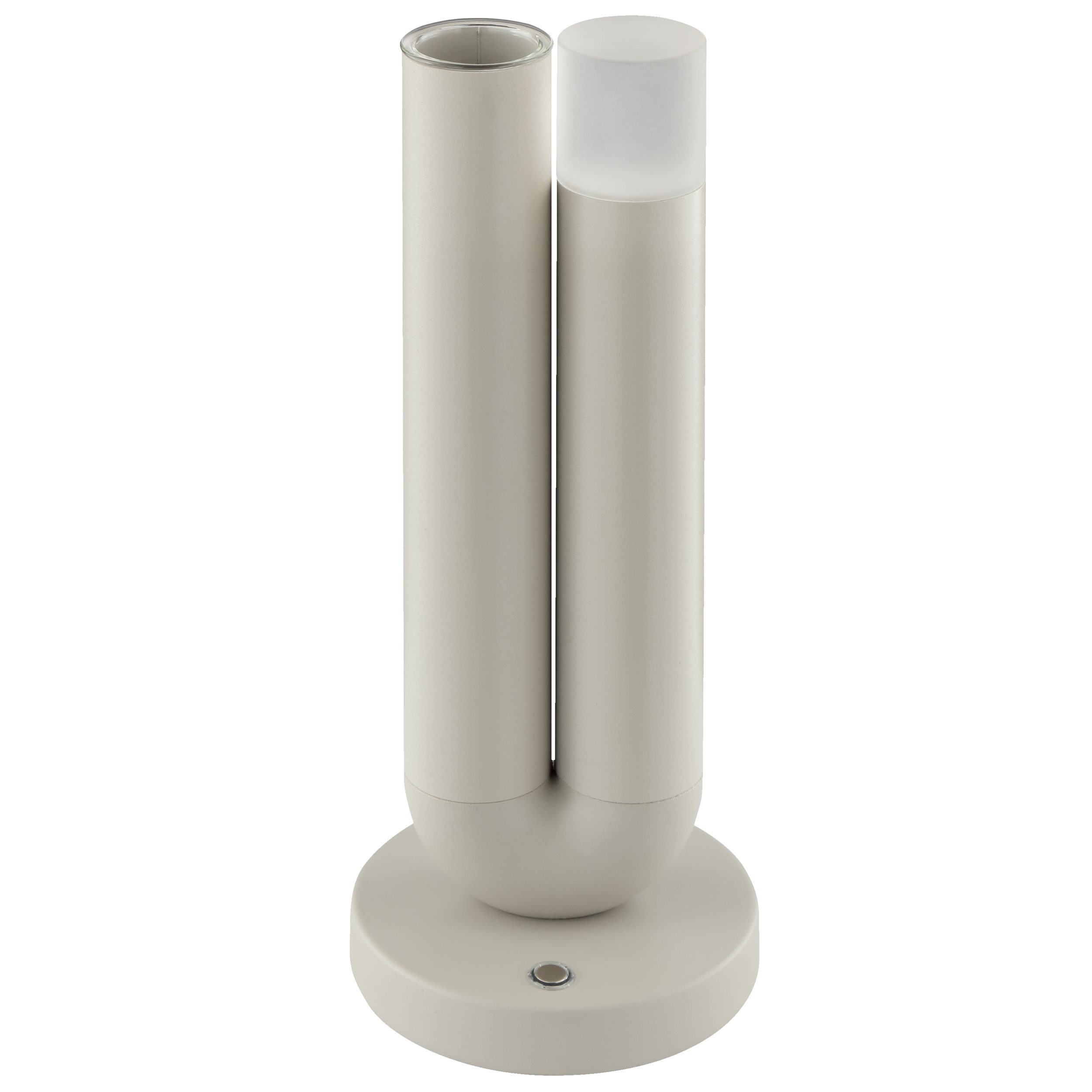 Lightbox Tischleuchte, LED fest integriert, Warmweiß, LED Akku-Tischlampe mit Vase, 27 cm, Wireless Charging, beige