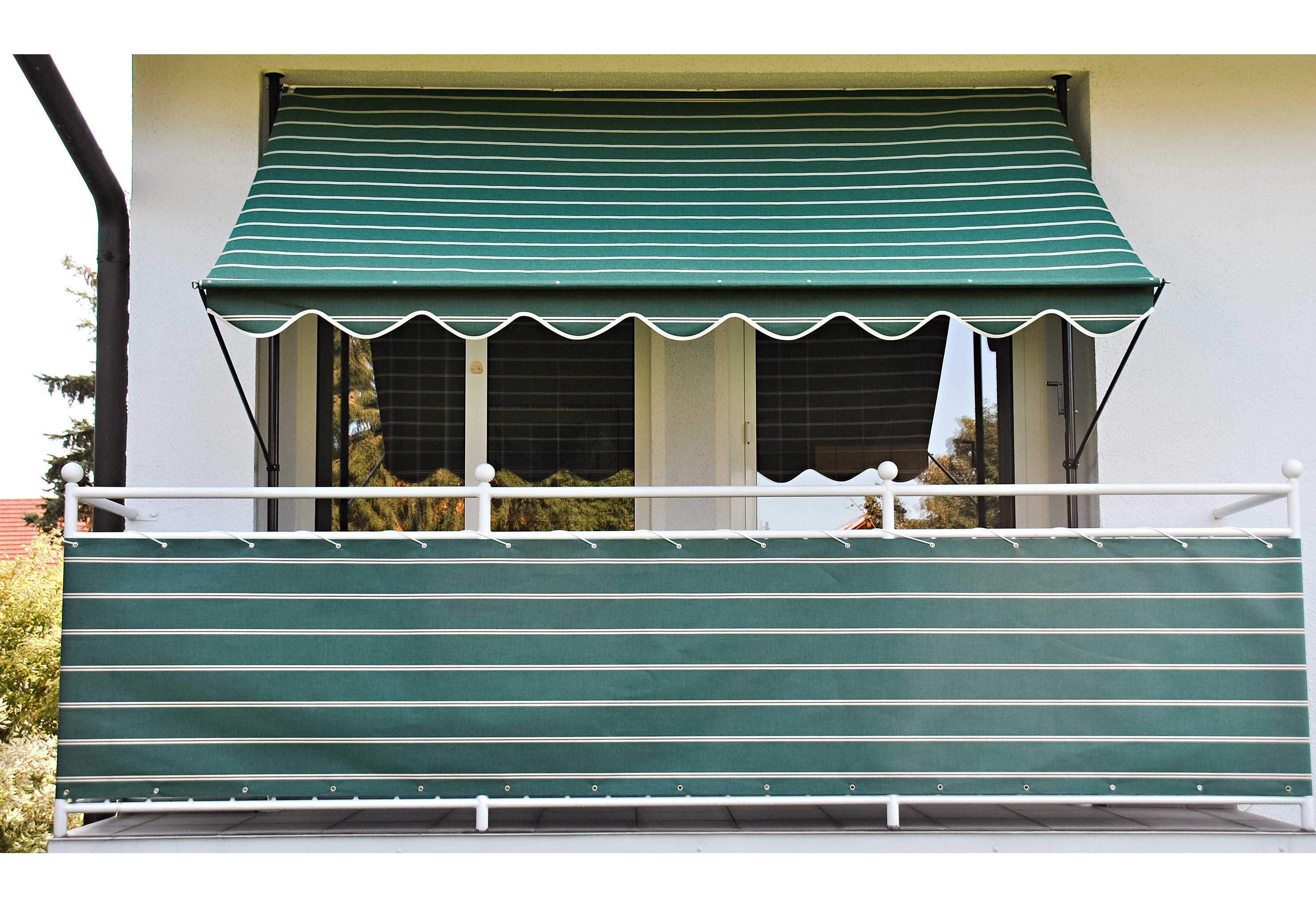 ANGERER FREIZEITMÖBEL Balkonsichtschutz Meterware, grün/weiß, H 90 cm