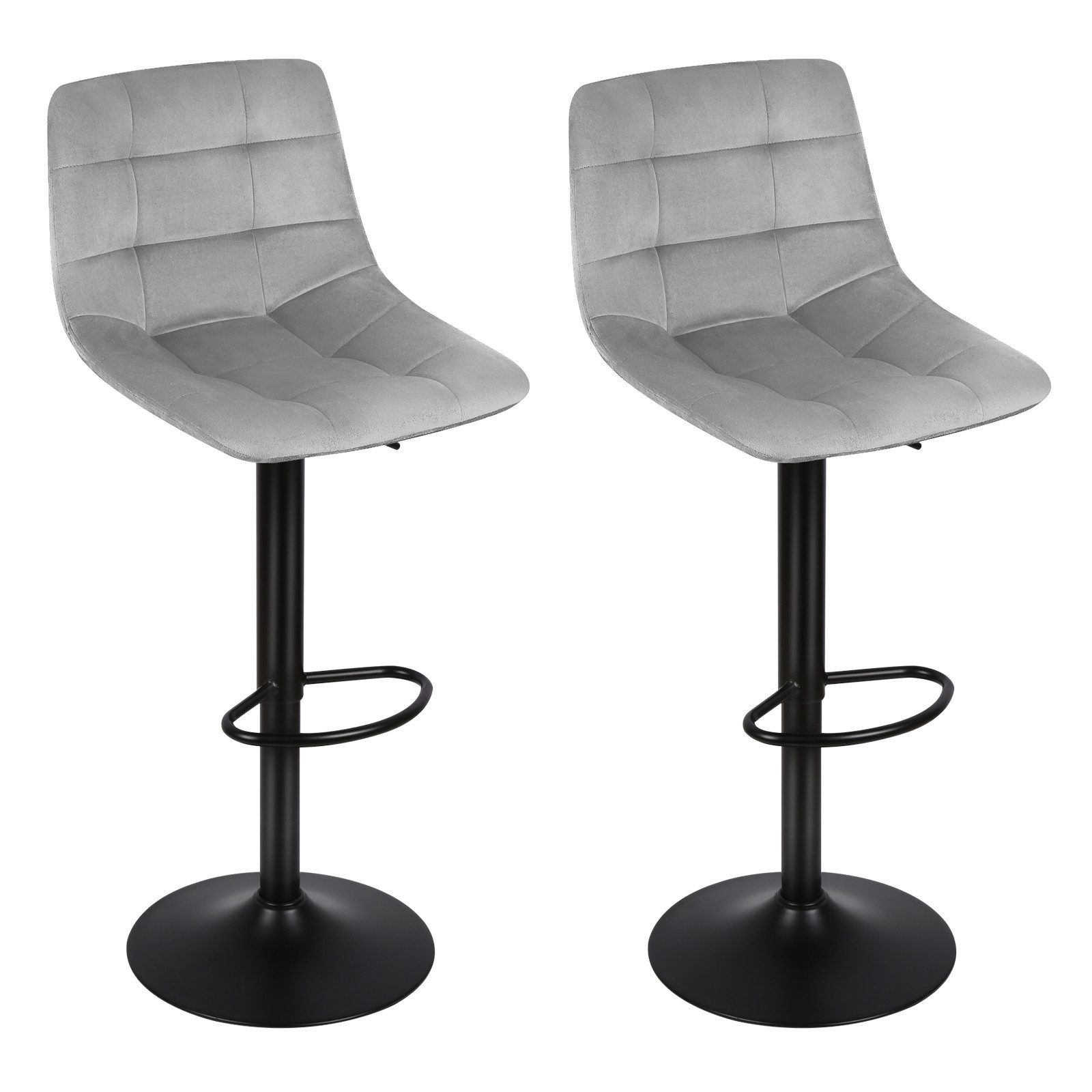 JEOBEST Barhocker Barstühle Küchenhocker, 2er Set, Samt, Stahl