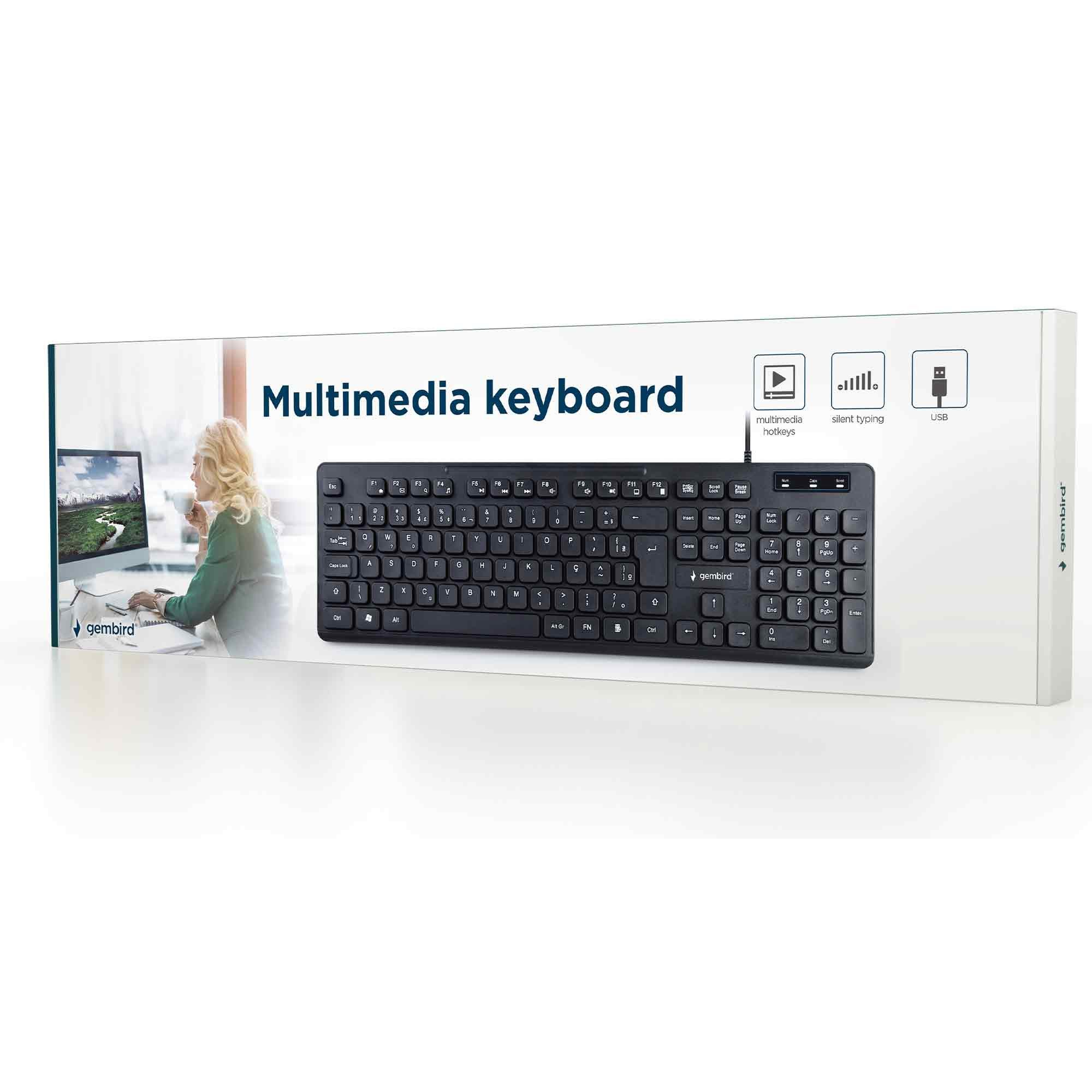 Gembird KB-MCH-04-DE Tastatur (12 praktische Hotkeys)