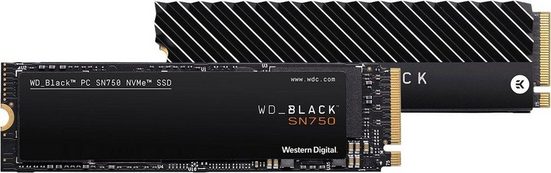 WD_Black »SN750 NVMe SSD Heatsink« Gaming-SSD (500 GB) 3470 MB/S Lesegeschwindigkeit, 3000 MB/S Schreibgeschwindigkeit, mit Kühlkörper