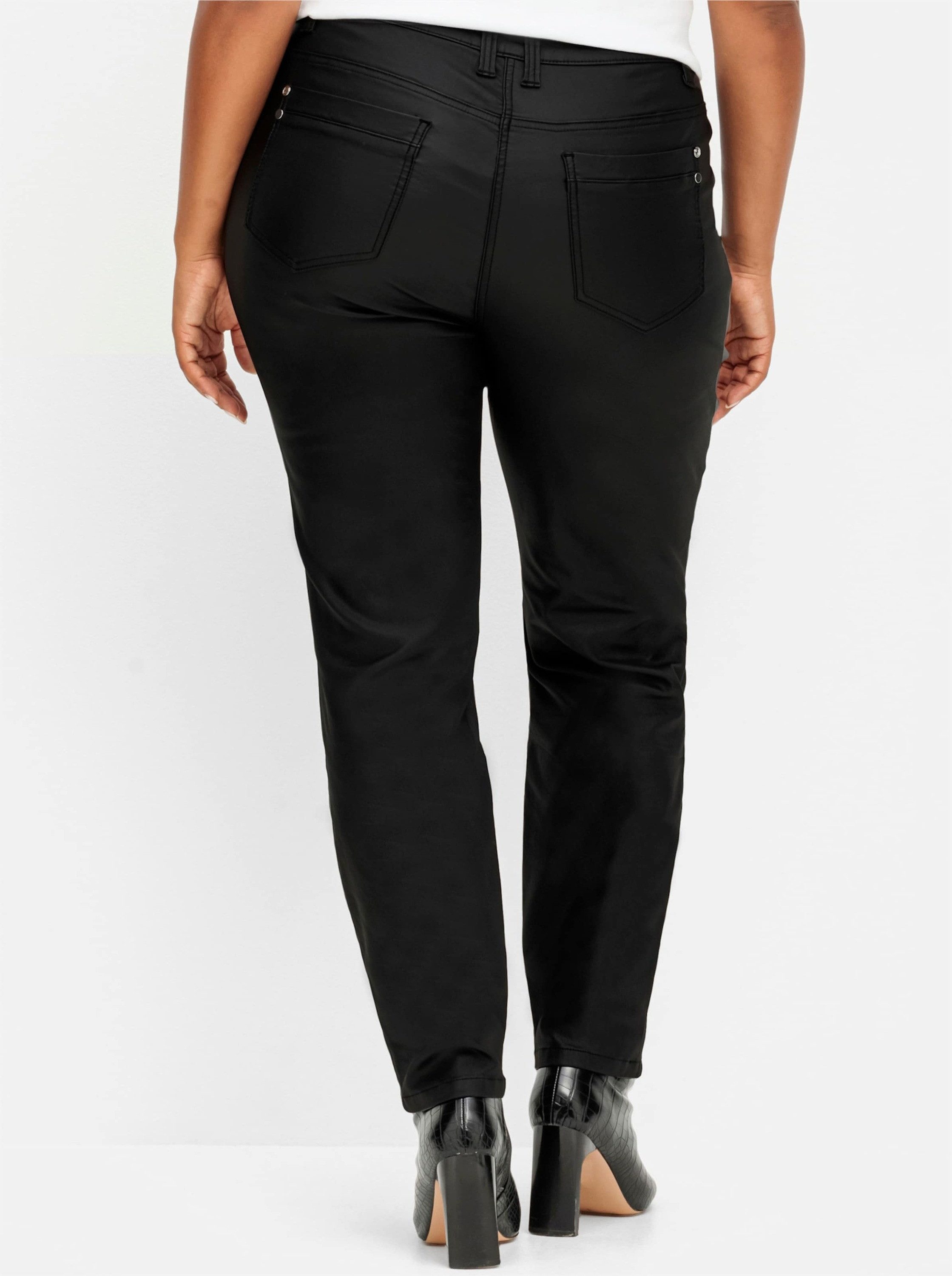 Sheego Jerseyhose Stretch-Hose mit Beschichtung, Innenseite weich angeraut günstig online kaufen