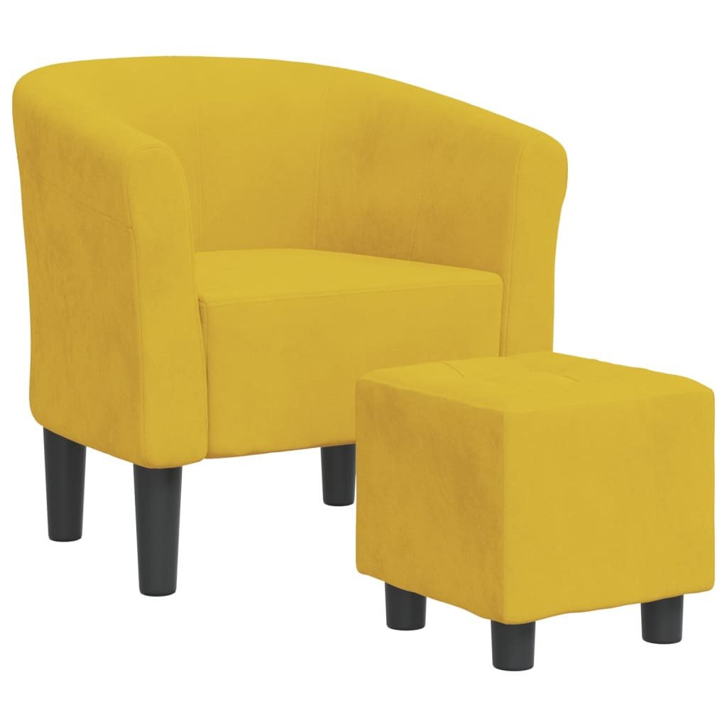 vidaXL Sessel Clubsessel mit Fußhocker Gelb günstig online kaufen