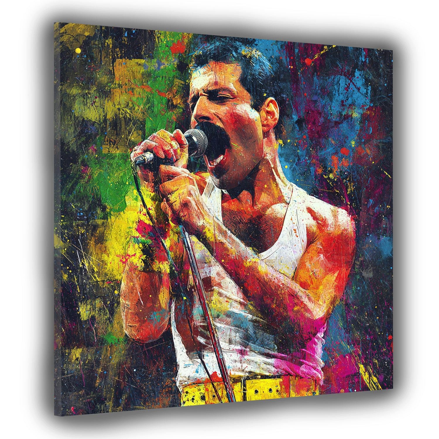 Artedinoi Leinwandbild Pop Art Musiker Sänger Porträt Leinwandbild Wandbild Kunstdruck XL Wan, Sänger, Porträt