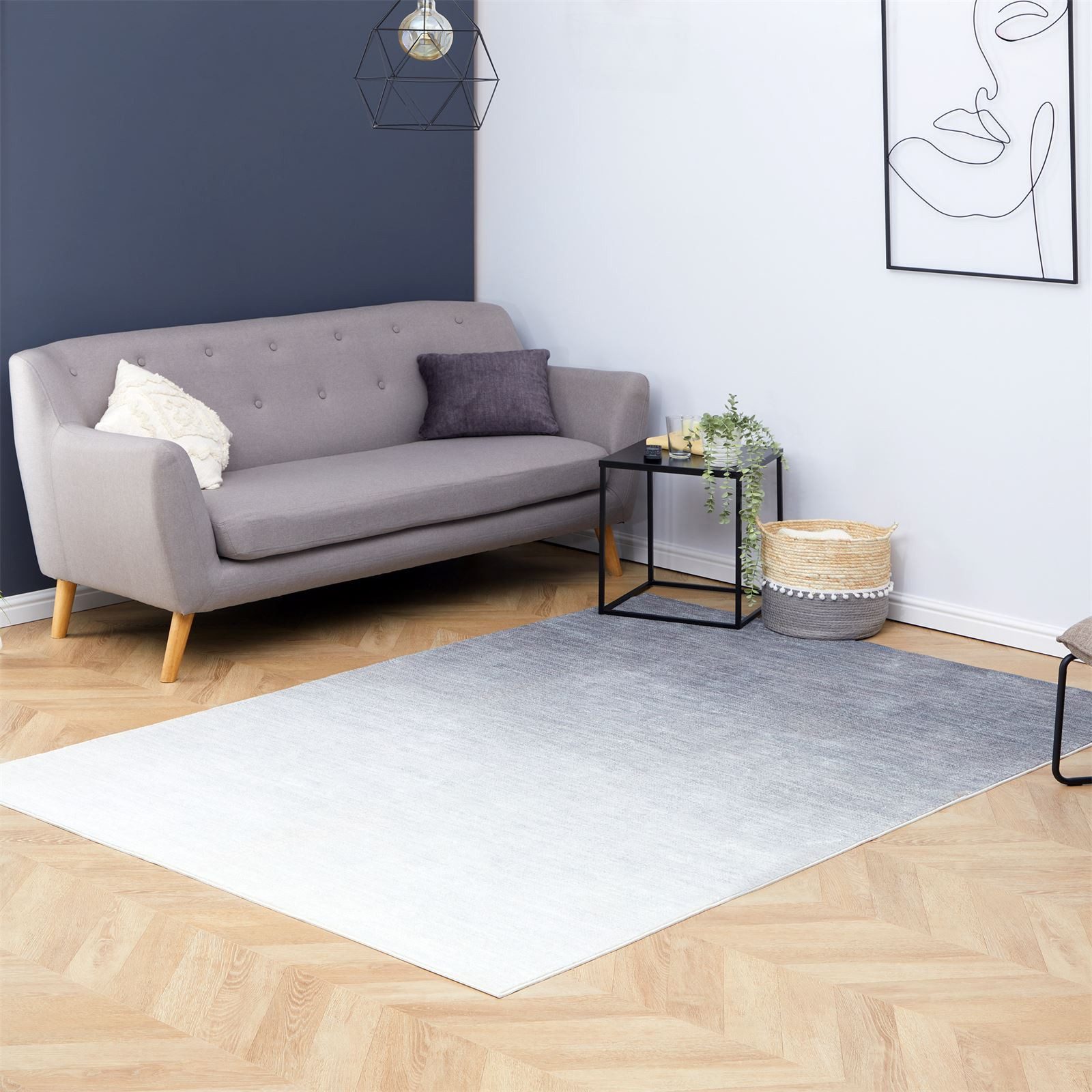 IDIMEX Teppich OMBRE, Wohnzimmerteppich 160x230cm Kurzflor, günstig online kaufen