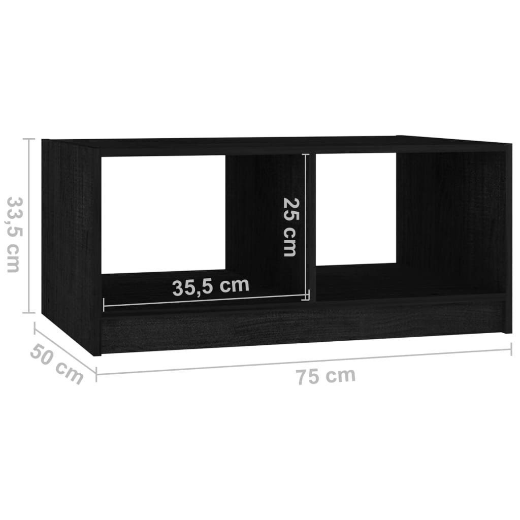 75x50x33,5 Schwarz cm | Kiefer Couchtisch Massivholz (1-St) Schwarz vidaXL Couchtisch Schwarz