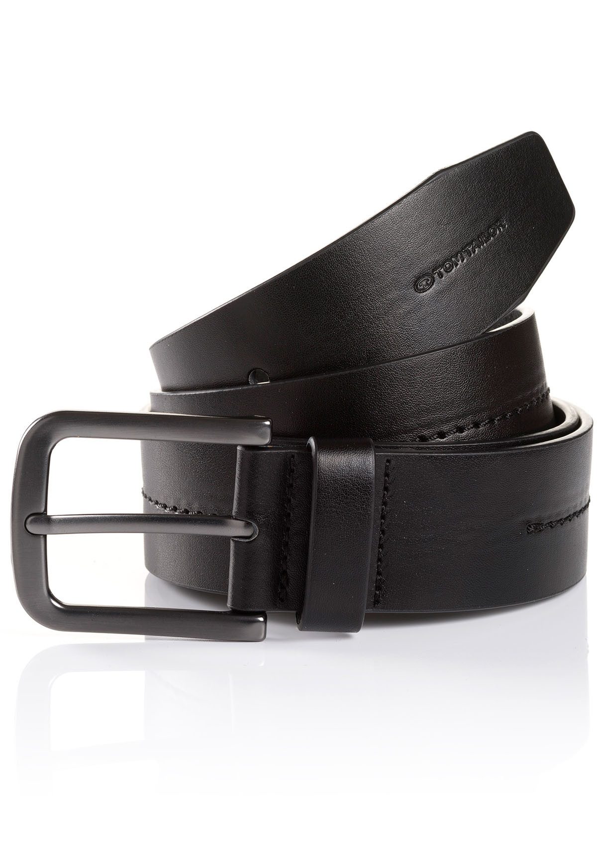 TOM TAILOR Synthetikgürtel TTRoss mit geschwärzter Schließe und Logoprägung günstig online kaufen