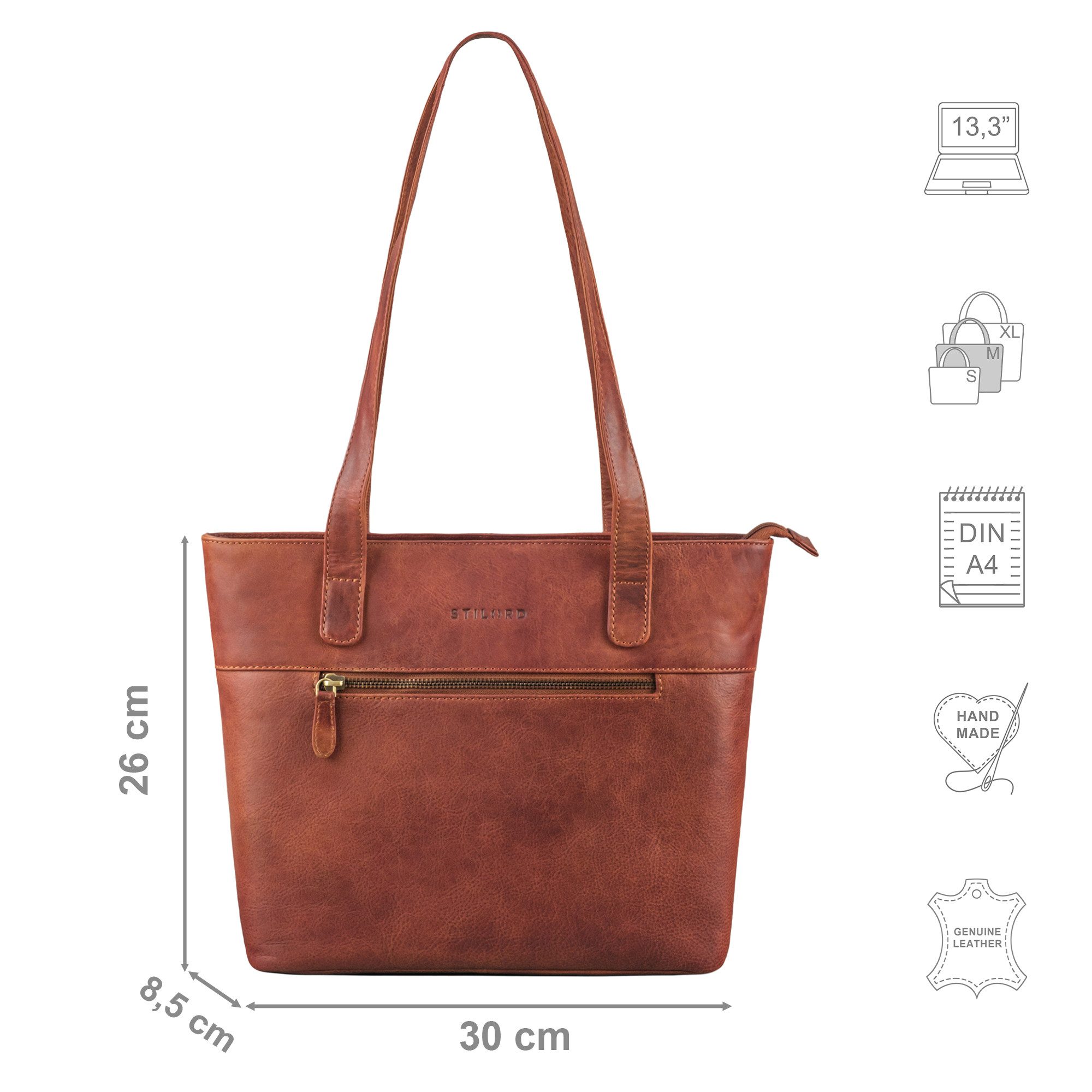 STILORD Handtasche "Aveline" Shopper Damen Handtasche Klein Leder