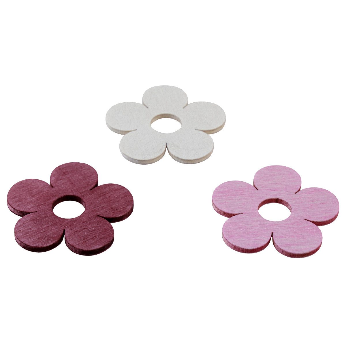Viana Streudeko Holzblumen Streudeko Tischdeko Rosa Lila Weiß Ø4cm 72 St