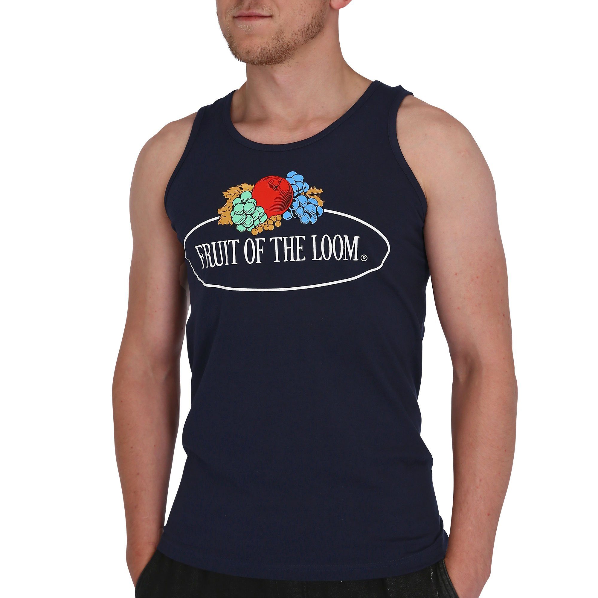 Loom T-Shirt Vintage-Logo the Fruit deep Rundhalsshirt mit of √§rmelloses navy