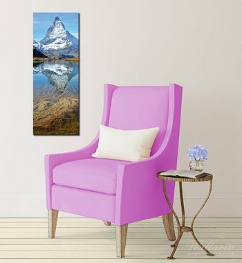Wallario Leinwandbild, Matterhorn - Spiegelung im See, in verschiedenen Ausführungen