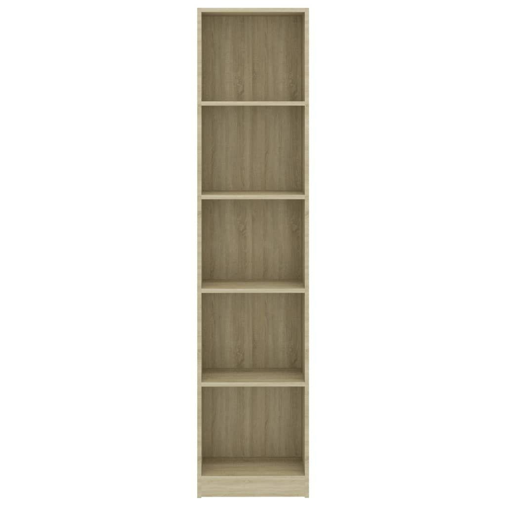 furnicato Bücherregal 5 Holzwerkstoff cm 40x24x175 Fächer Sonoma-Eiche