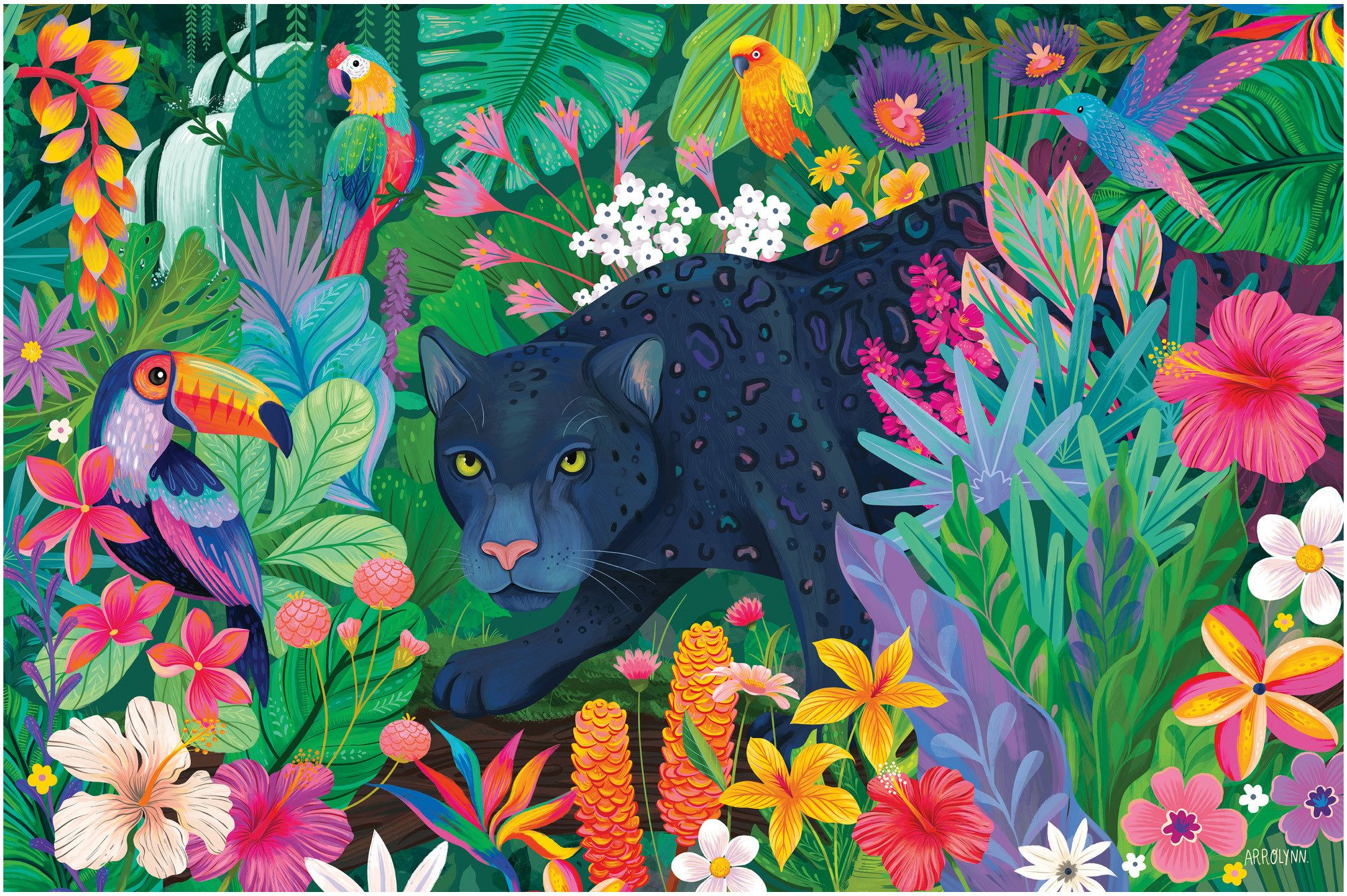 Ravensburger Puzzle Panther im blühenden Dschungel, 3000 Puzzleteile, Made in Germany