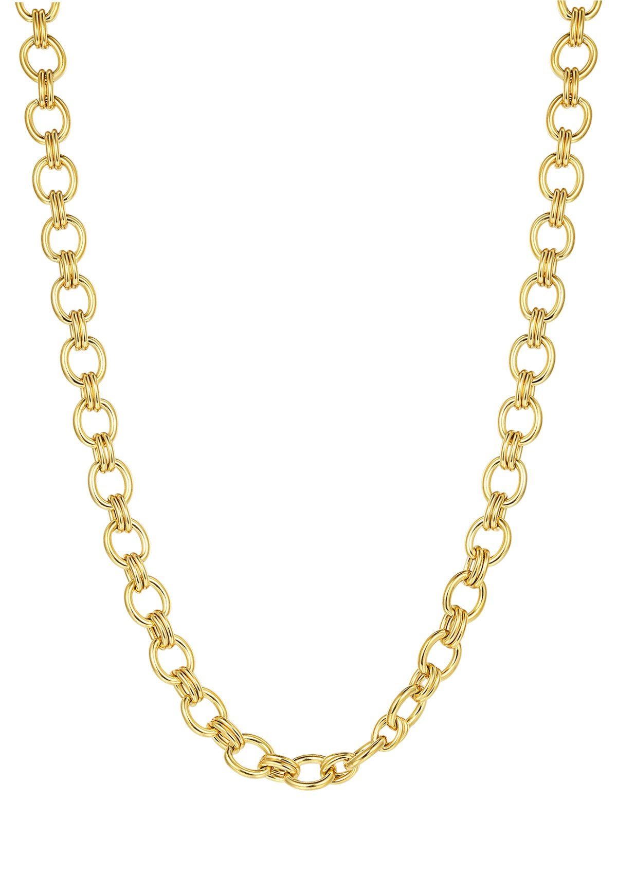 Edelstahlkette Chunky großgliedrig, Gliederkette Roségold vergoldet