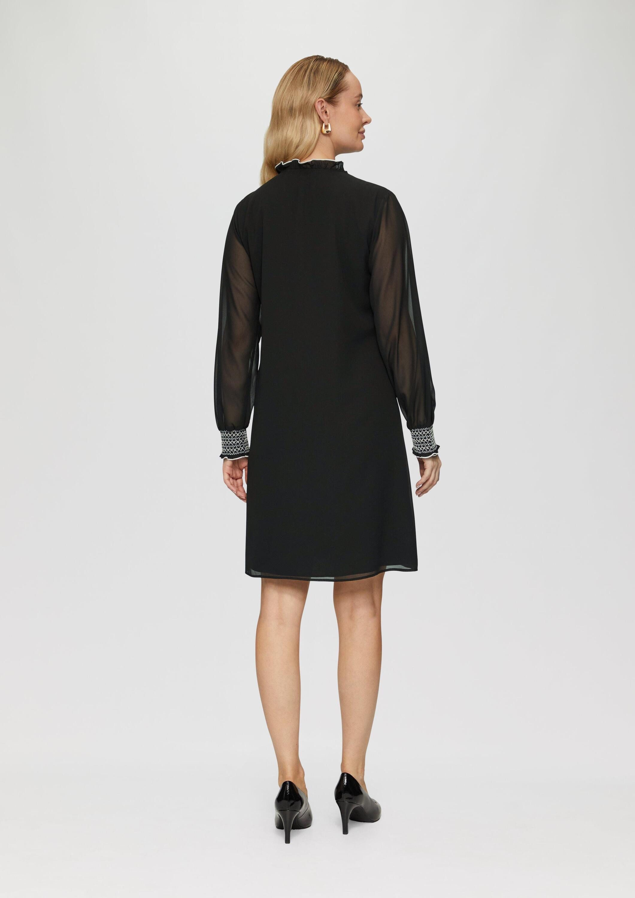 s.Oliver Minikleid Kleid Chiffonkleid mit Kontrast-Details