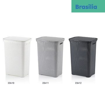kela Wäschebox Brasilia, Klappdeckel, 60 L, Flecht-Look, flexibel einsetzbar, 2 Tragegriffe