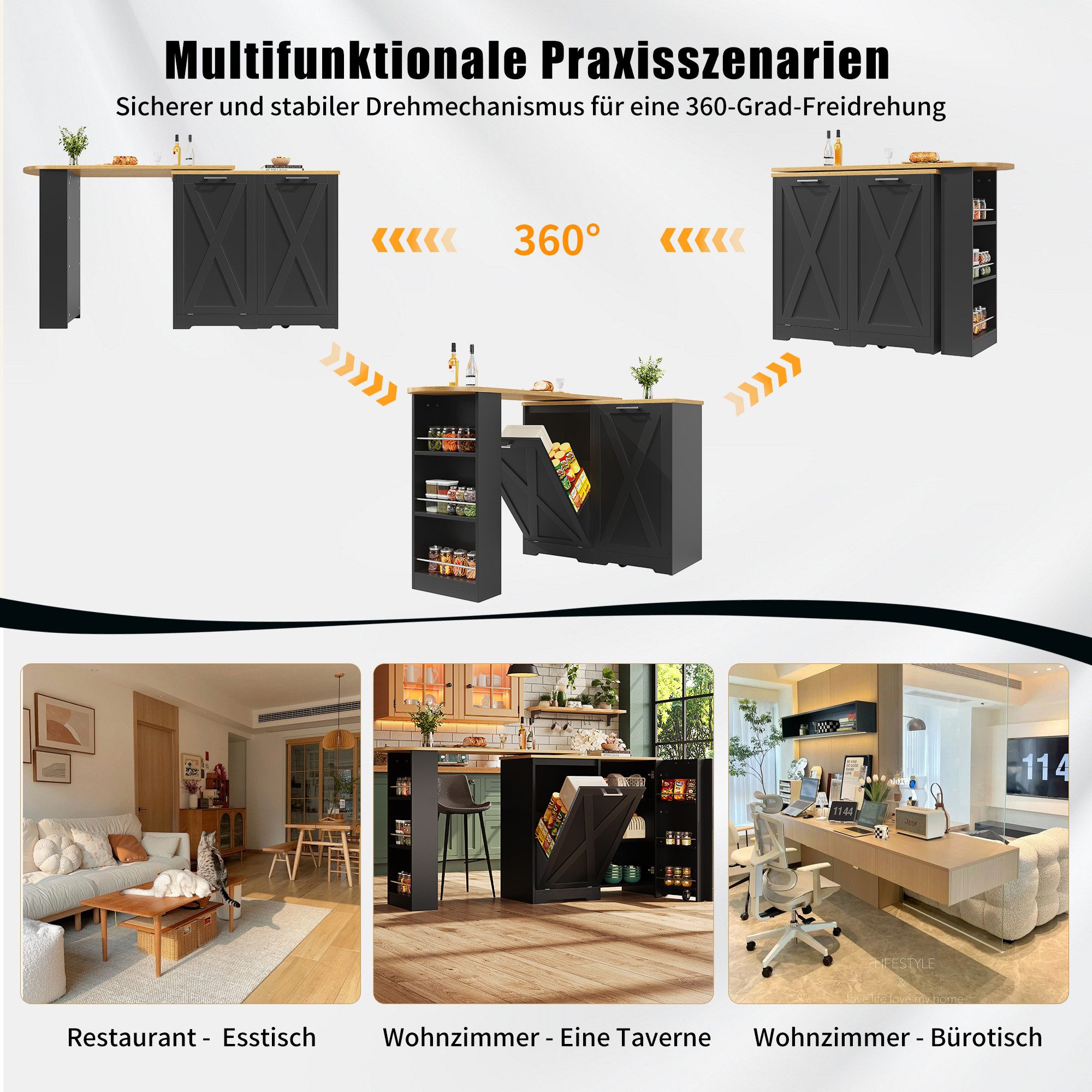 i@home Bartisch Esstheke,Sideboardschrank,schwarz (Packung set, 1Tisch), dr günstig online kaufen