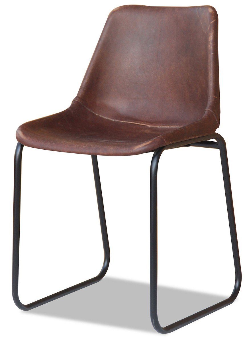KAWOLA Esszimmerstuhl GERO Stuhl Metall Sitzfläche Holz Industrie Look