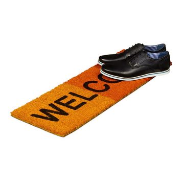 Fußmatte Fußmatte schmal WELCOME, relaxdays, Höhe: 15 mm, Rot