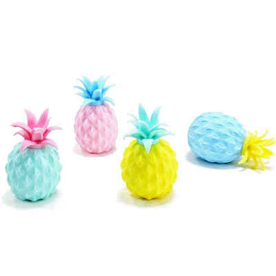 Kögler Lernspielzeug 4 x Quetsch Ananas Antistress Squeeze Toy Handschmeichler 8 x 5 x 5 cm (4-St)