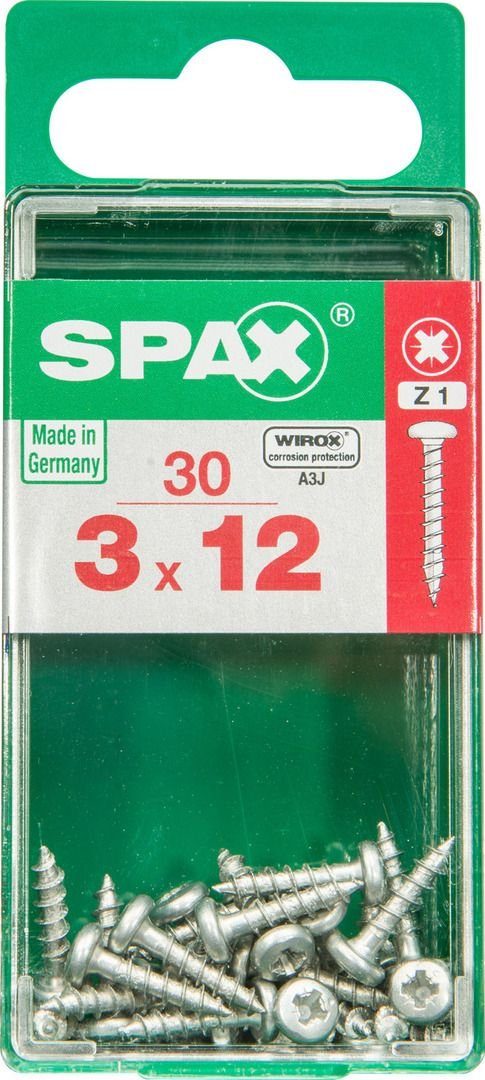 SPAX Holzbauschraube Spax Universalschrauben 3.0 x 12 mm TX 10 Rundkopf
