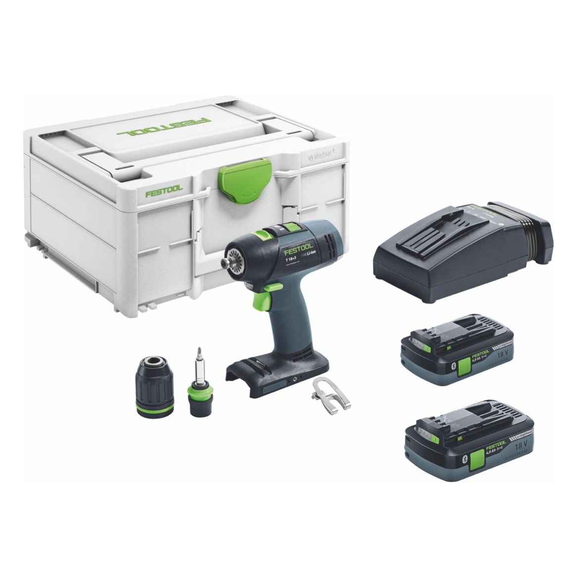 FESTOOL Akku-Schrauber T 18+3 HPC 4,0 I-Plus Akku Bohrschrauber 18 V 50 Nm Brushless (57644