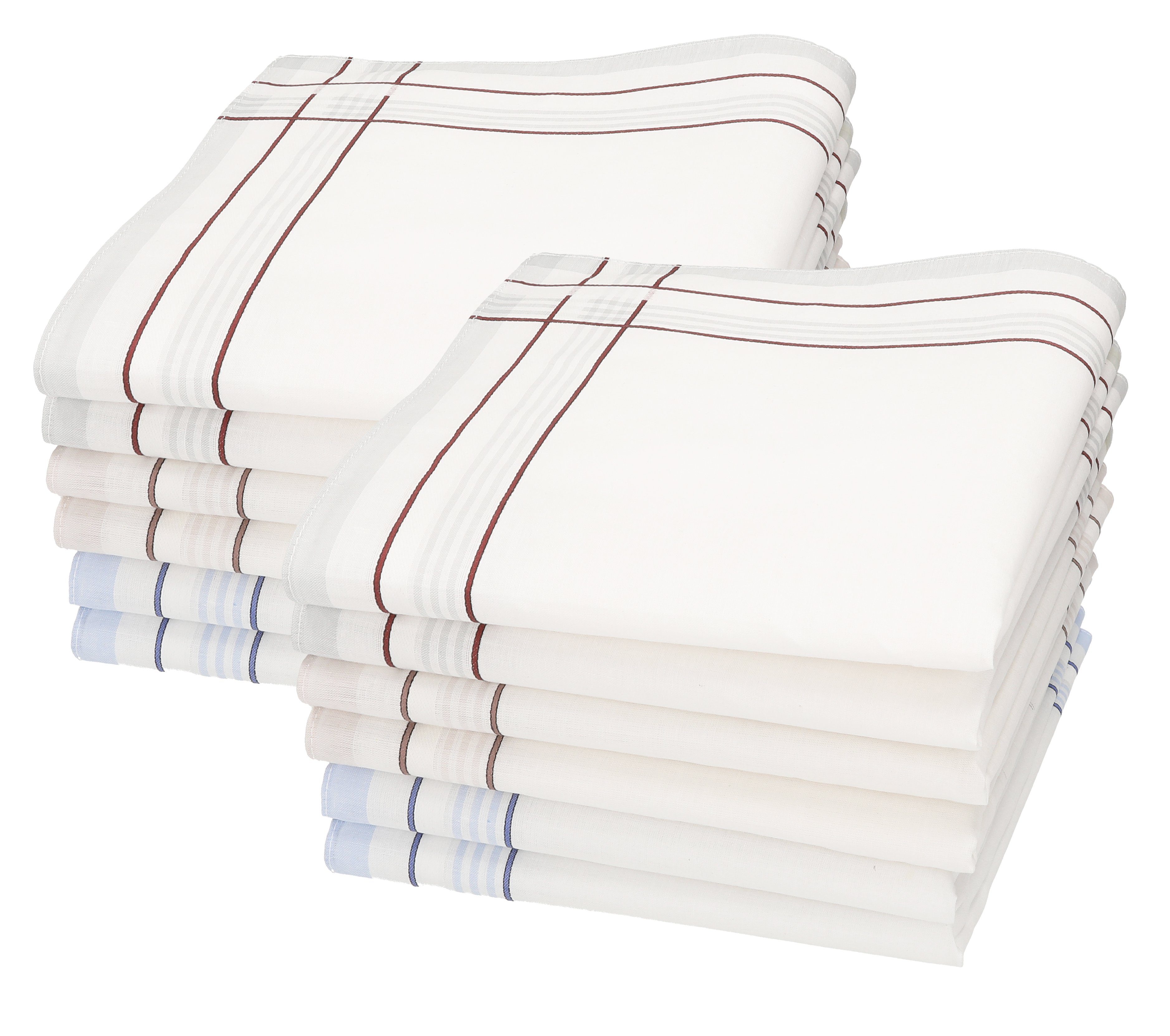 Betz Taschentuch 12 Stück Herren Stoff Taschentücher Set Größe 40x40 cm bzw 43x43 cm 100% Baumwolle verschiedene Dessins, (12-St)