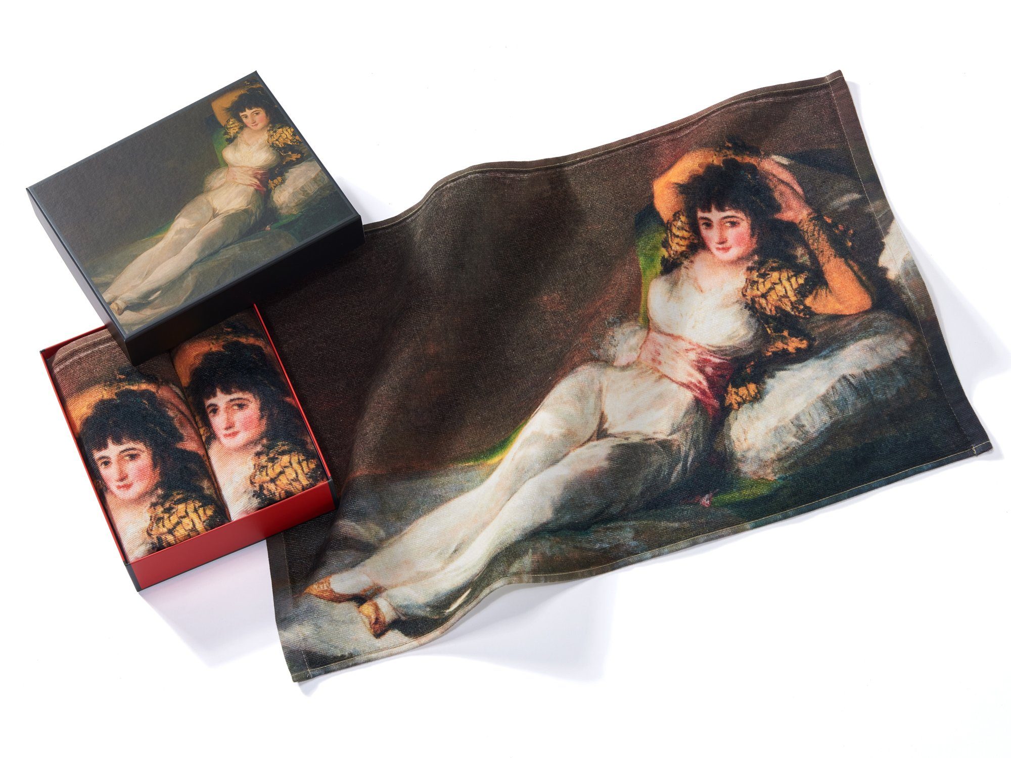 Gästehandtücher (2 Maja, Geschenkbox Stück), Francisco - (2-St), bekleidete Kunstwerke Goya Gästehandtücher MuseARTa Baumwolle ca.60x40cm MuseARTa Die de