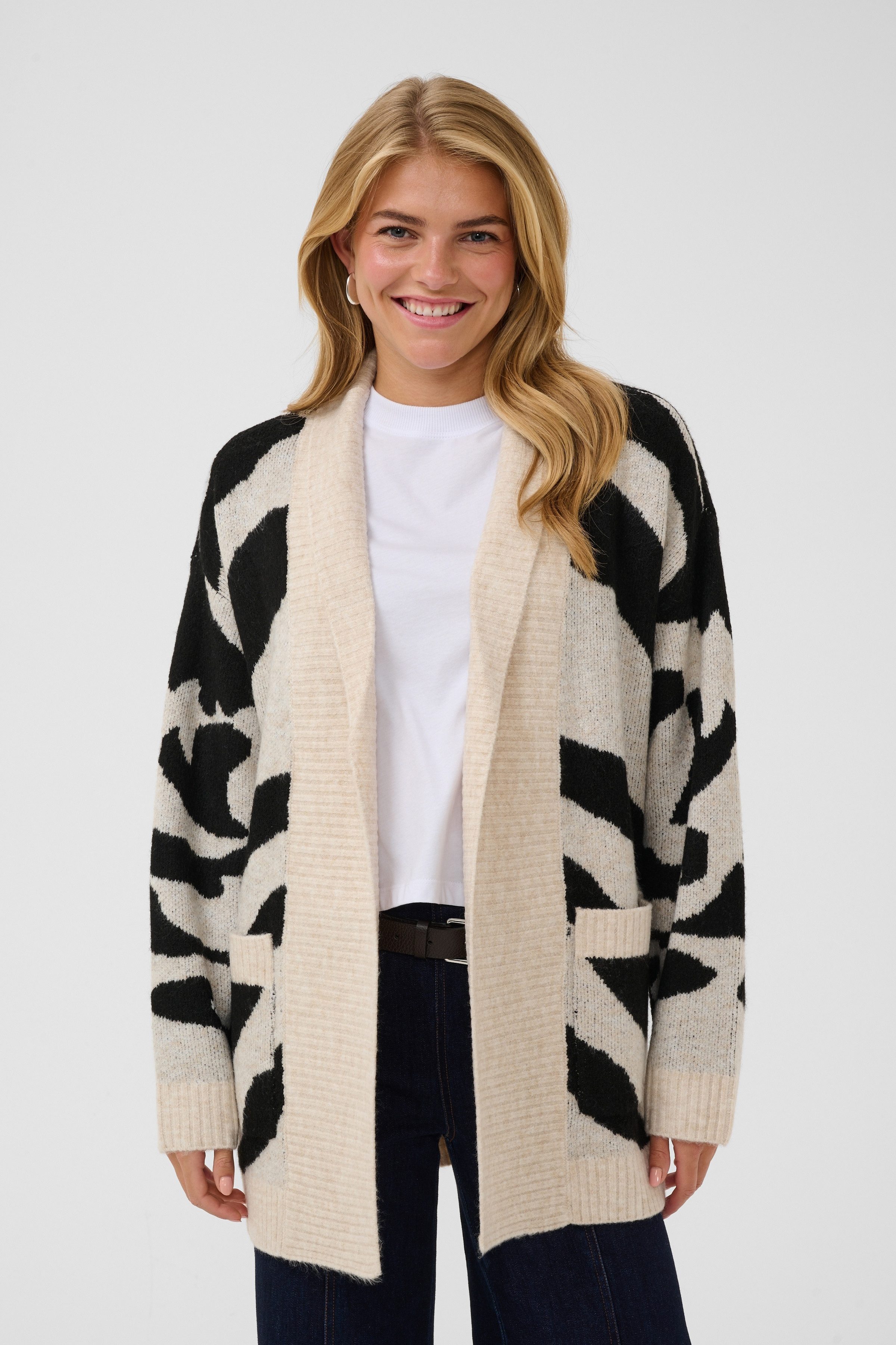 Saint Tropez Strickjacke MallieSZ Open Cardigan Materialmix, Loose fit