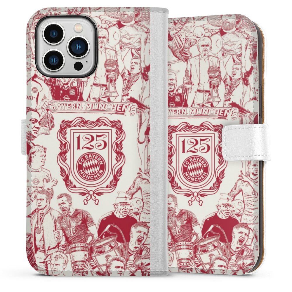 DeinDesign Handyhülle FCB 125 Jahre FC Bayern München Offizielles Lizenzprodukt, Apple iPhone 13 Pro Max Hülle Handy Flip Case Wallet Cover