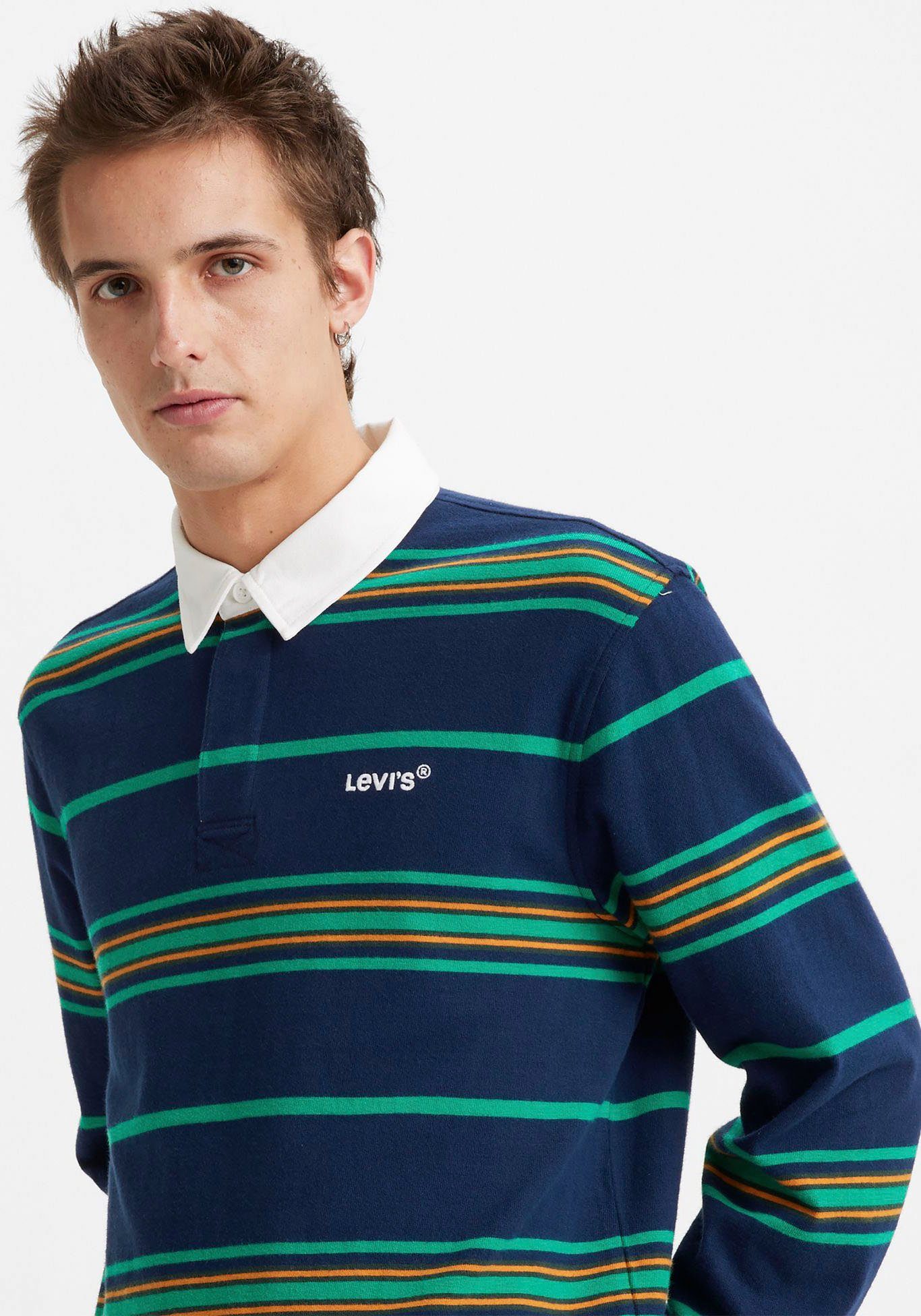 cavern ocean stripe RUGBY UNION Levi's® Langarm-Poloshirt MUL-COL