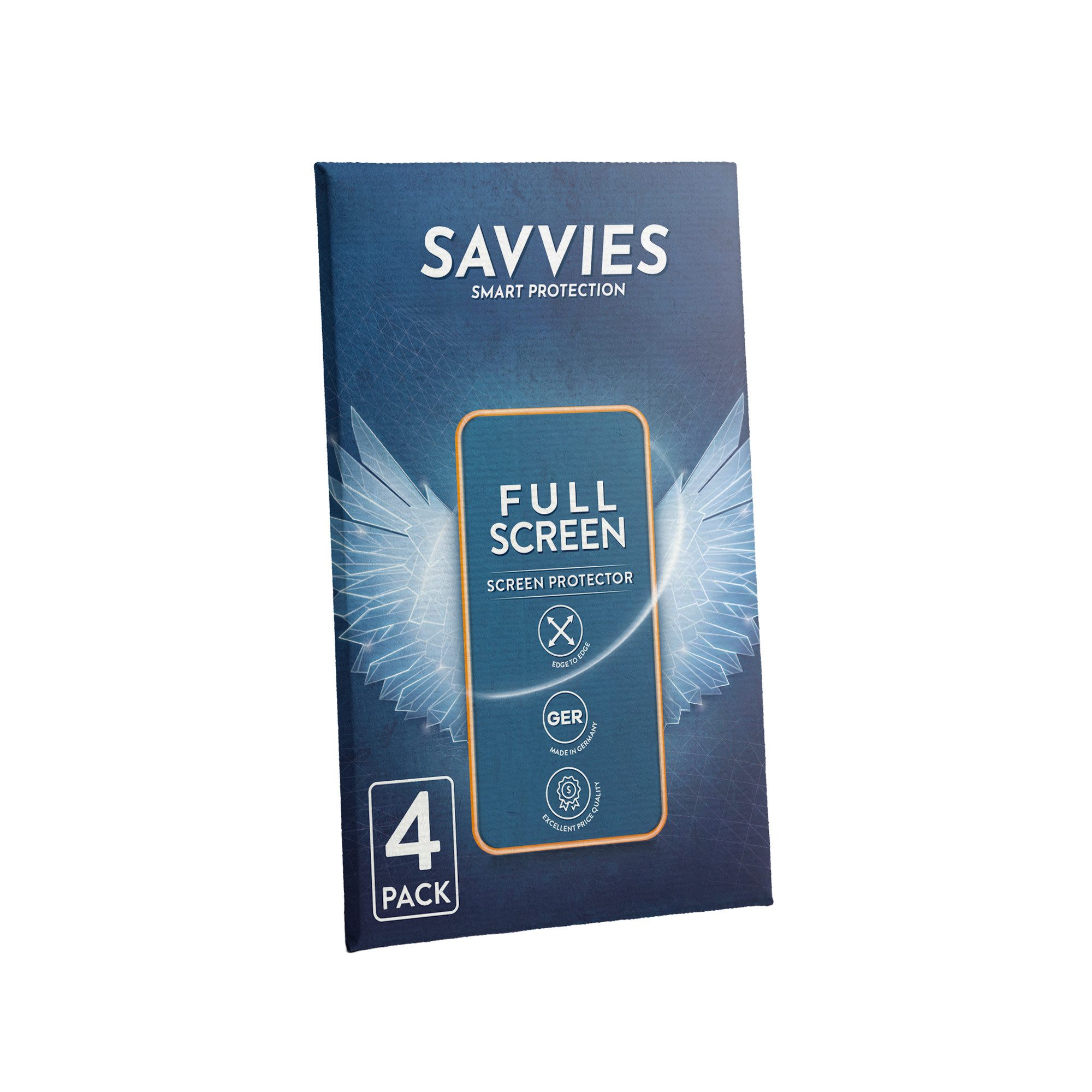 Savvies Displayschutzfolie Fullscreen Schutzfolie für Tommy Hilfiger TH85 1792156, 4 Stück, Displayschutz Folie Fullcover Klar Transparent