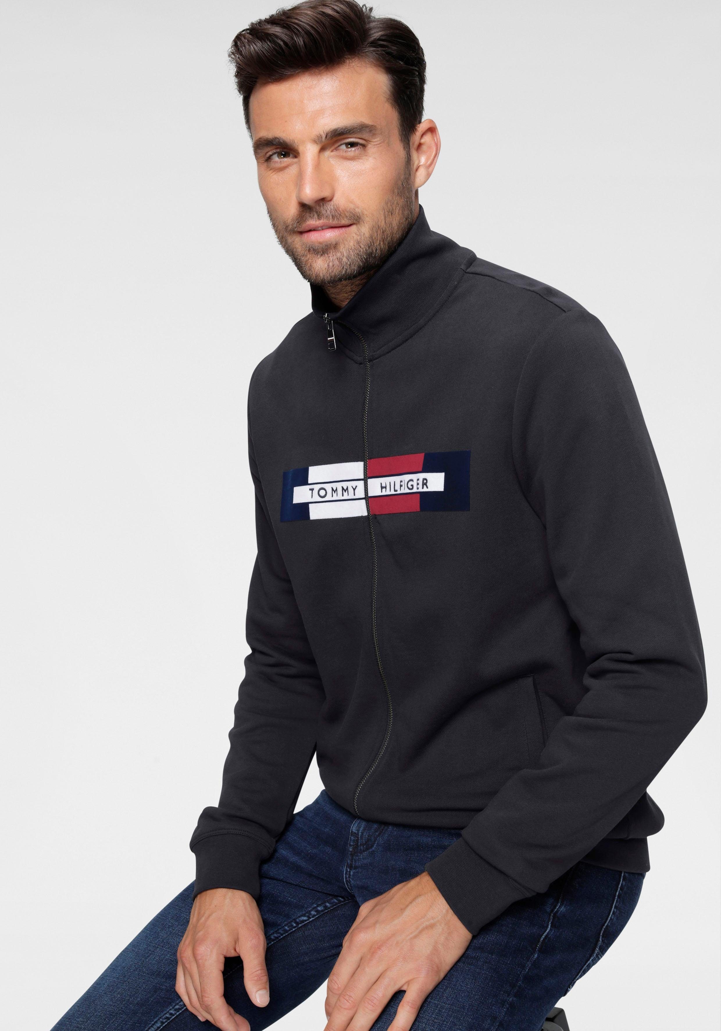 TOMMY HILFIGER Sweatjacke »FLOCKED HILFIGER ZIP THROUGH« online kaufen ...