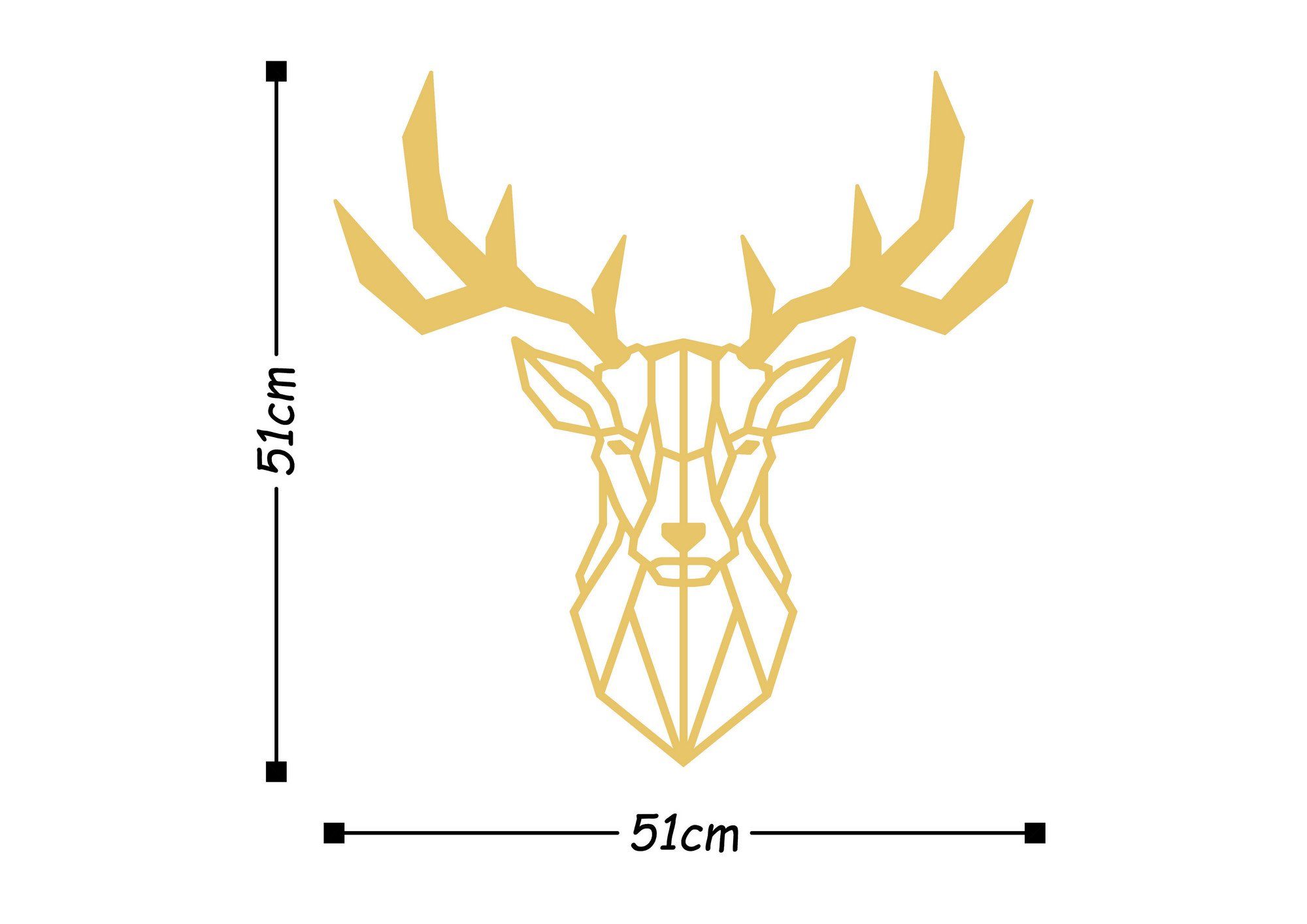 Wanddekoobjekt 100% TNL1342, cm, Metall 51 x Wallity Gold, 51