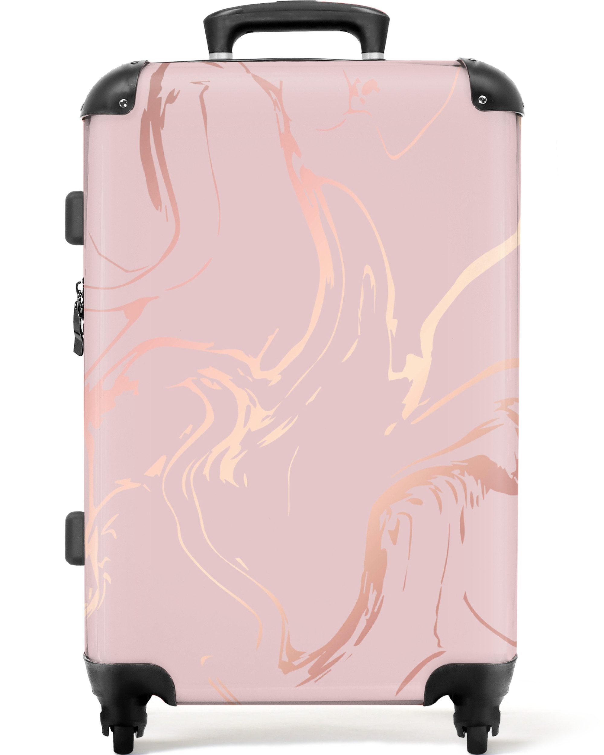 NoBoringSuitcases.com© Hartschalen-Trolley Marmor - Roségold - günstig online kaufen