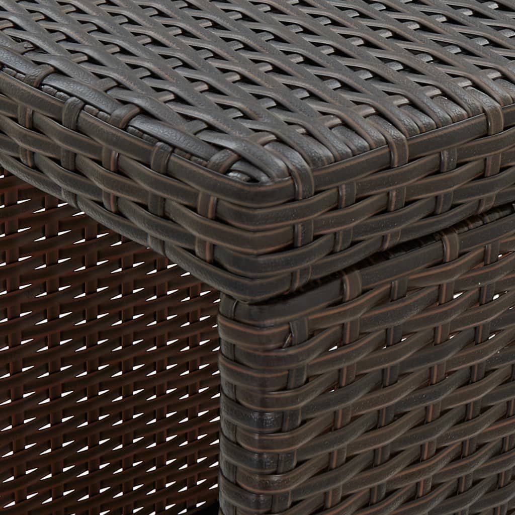 vidaXL Gartenlounge-Set 5-tlg. Gartenbar-Set mit Kissen Poly Rattan Braun, (1-tlg)