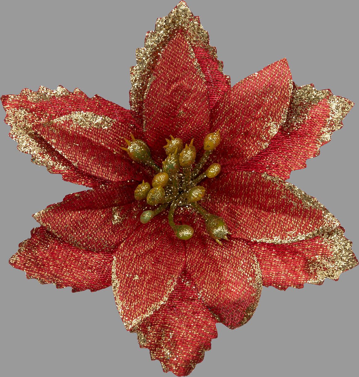 Atmosphera Créateur d'intérieur Serviettenring Serviettenring, Weihnachtsstern mit goldener Verzierung, 2er-Set, Polyester, (2er-Set), Weihnachtsstern mit goldener Verzierung