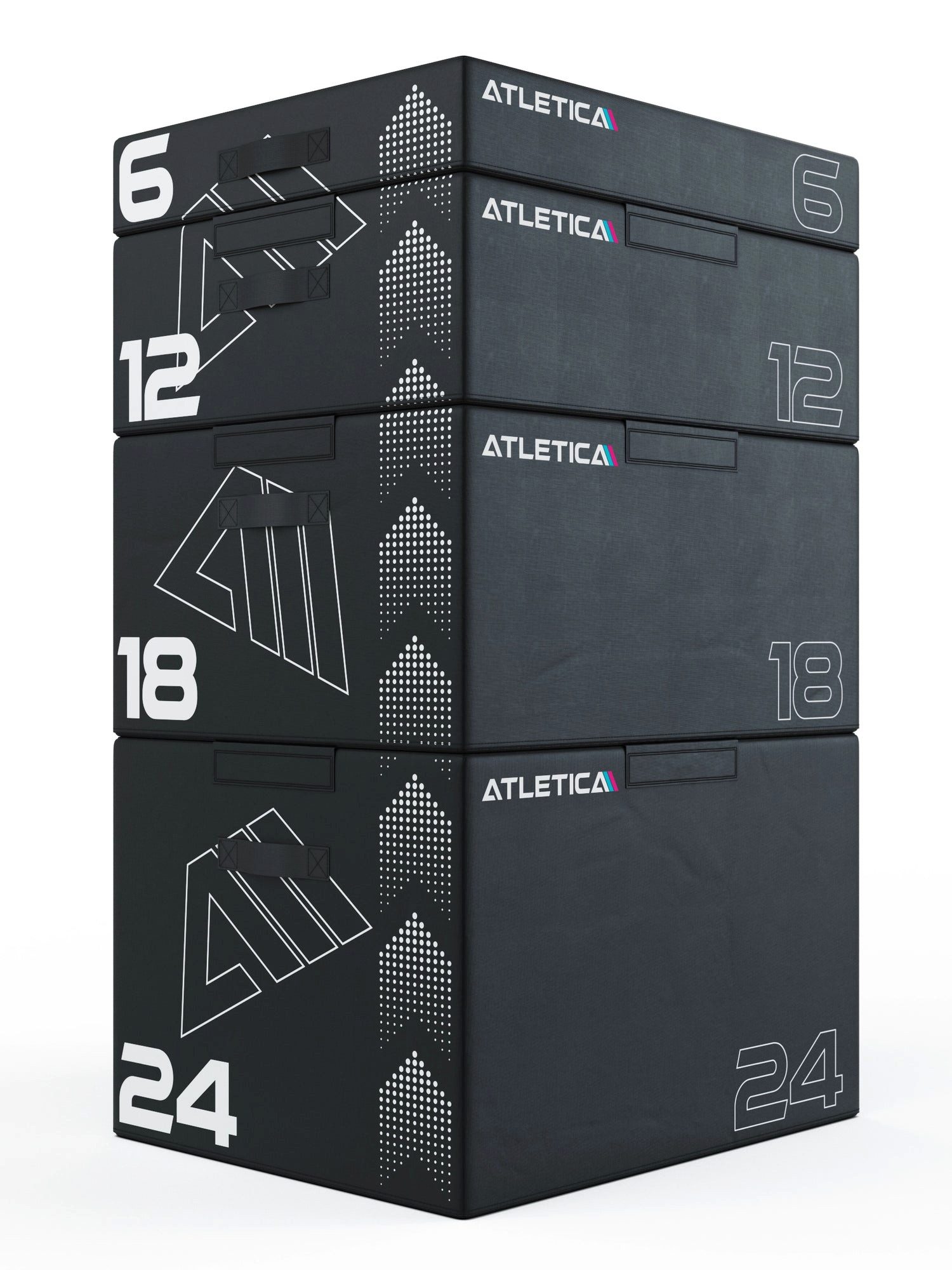 ATLETICA Plyo-Box PlyoBox Modular, JumpBox Set, 4 stapelbare Boxen mit Klettverschluss