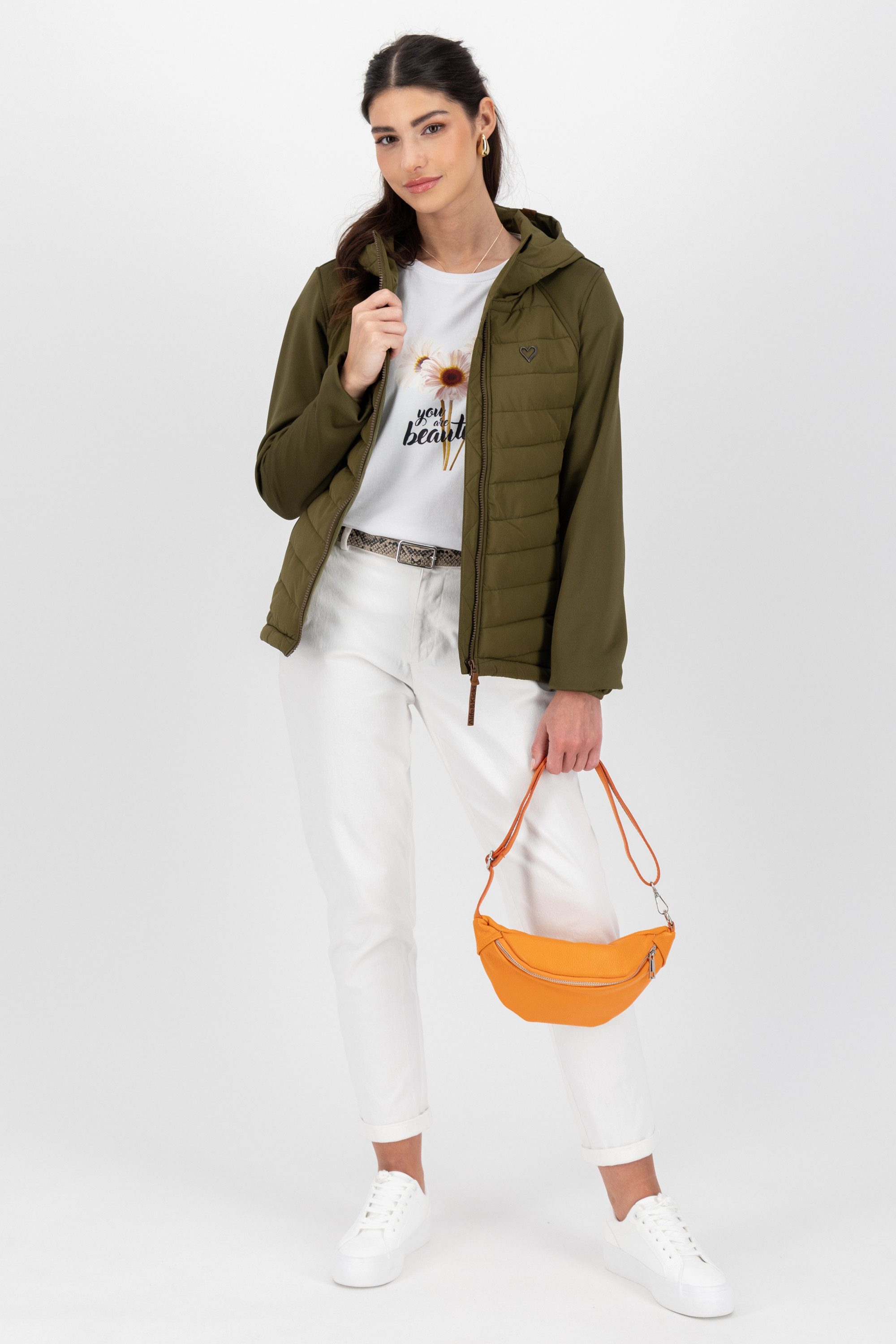 Alife & Kickin Hybridjacke SoleneAKA mit Kapuze und gestepptem Body