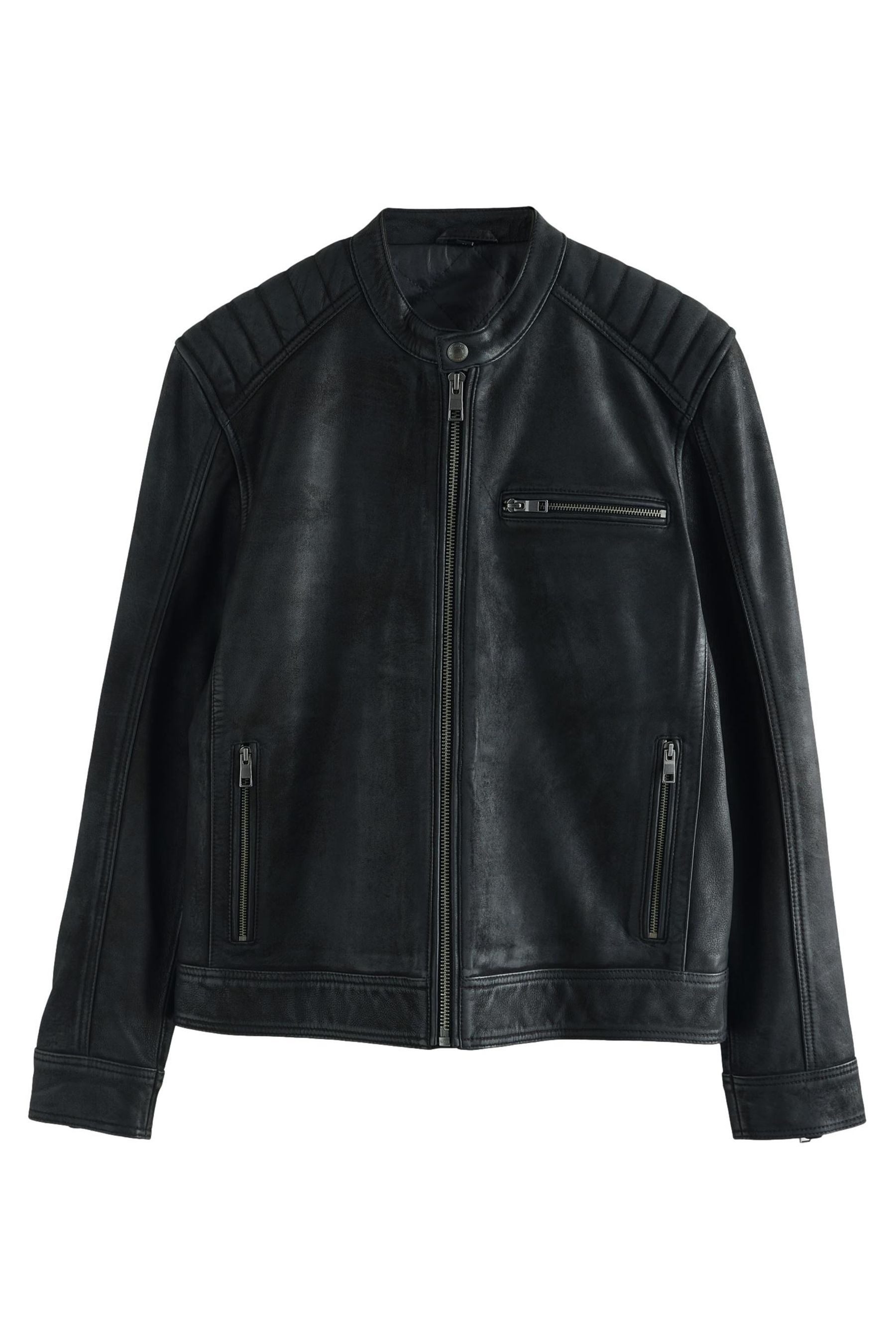 Lederjacke Signature Nubuklederjacke im Bikerstil