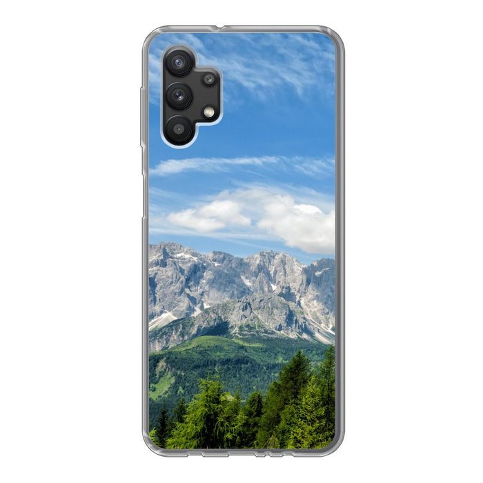 MuchoWow Handyhülle Alpen - Berge - Gras Handyhülle Samsung Galaxy A32 5G Smartphone-Bumper Print Handy