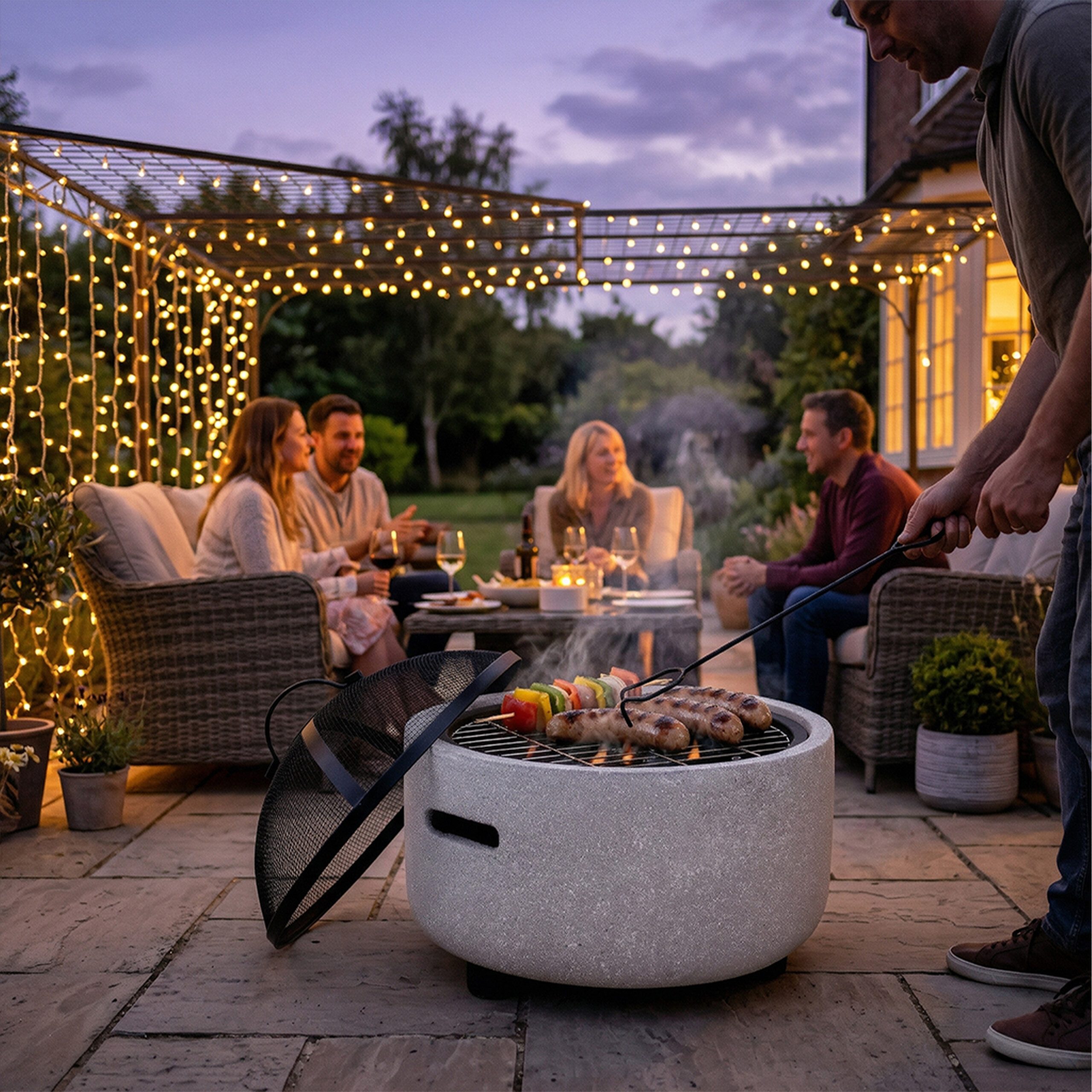 relaxdays Feuerschale in Steinoptik