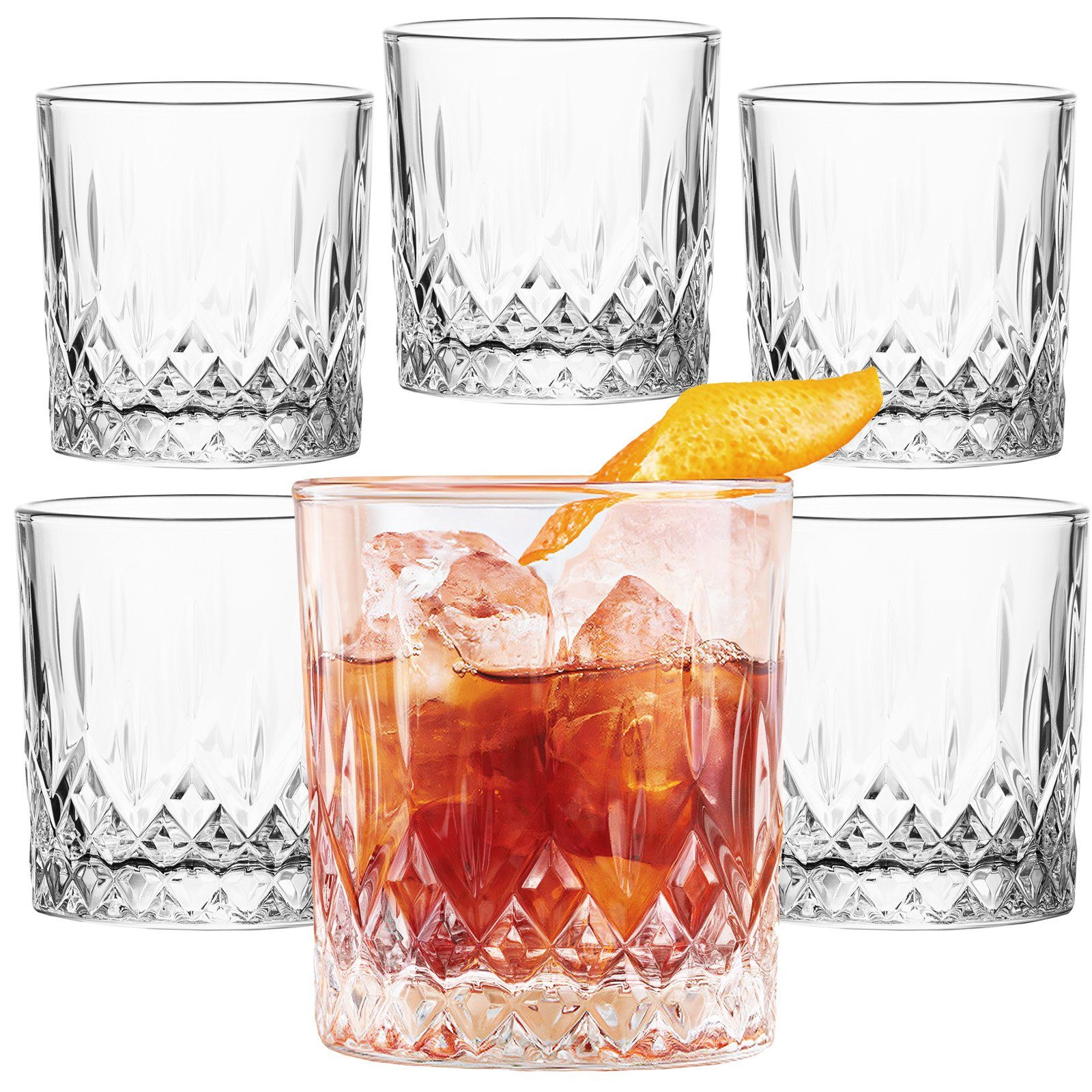 KONZEPT Gläser-Set Trinkgläser Set Wassergläser 4/6/12er Set für Cocktails, Softdrinks, 6-tlg., Glas-Set, 280 ml
