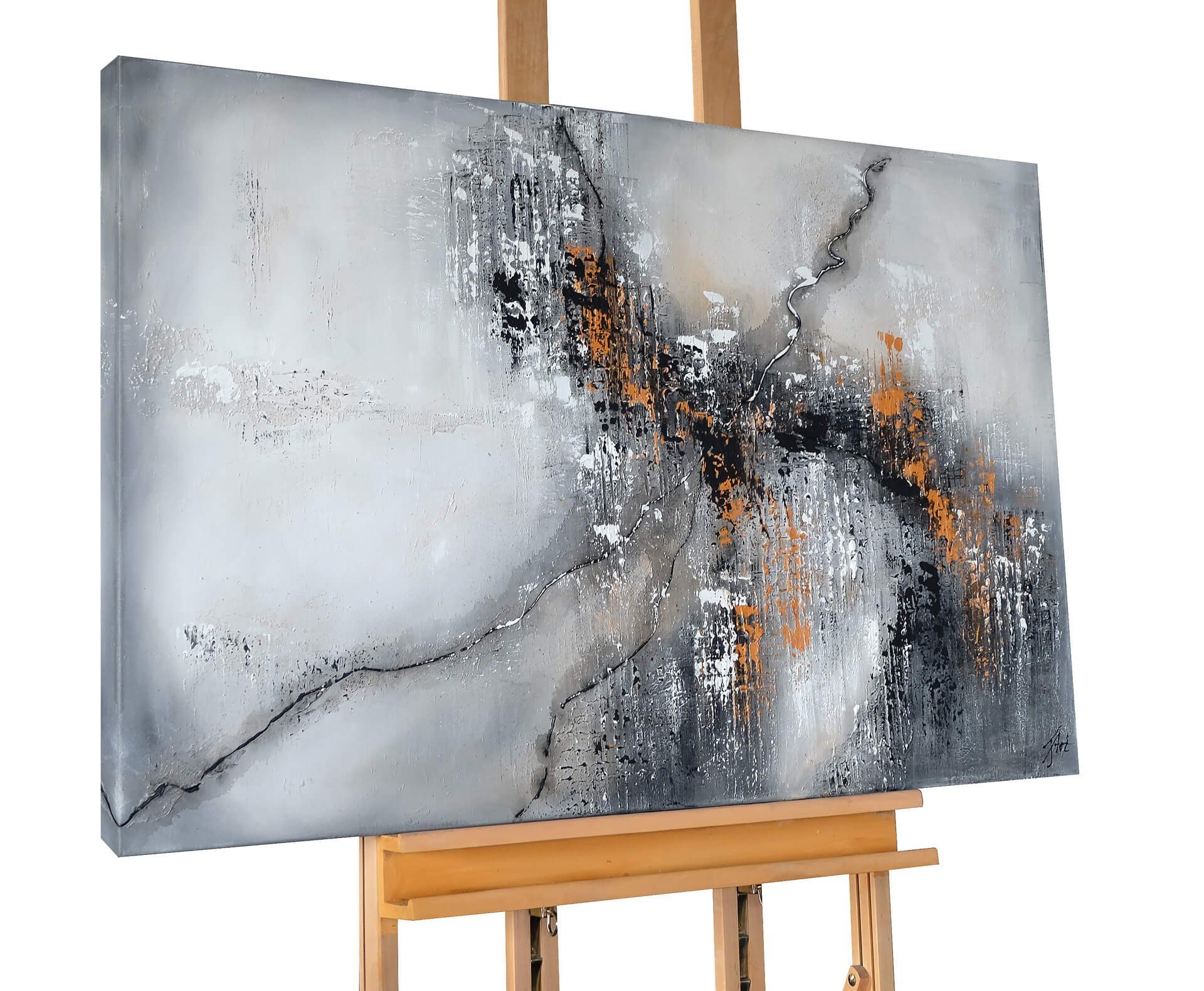 KUNSTLOFT Gemälde »Cracking Concrete«, handgemaltes Bild auf Leinwand
