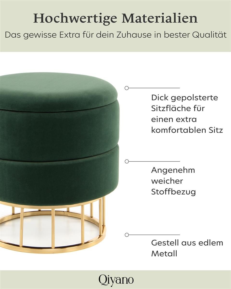 Qiyano Hocker Sitzhocker Edina - Stauraum, Wohnzimmer, Aufbewahren (1 St)