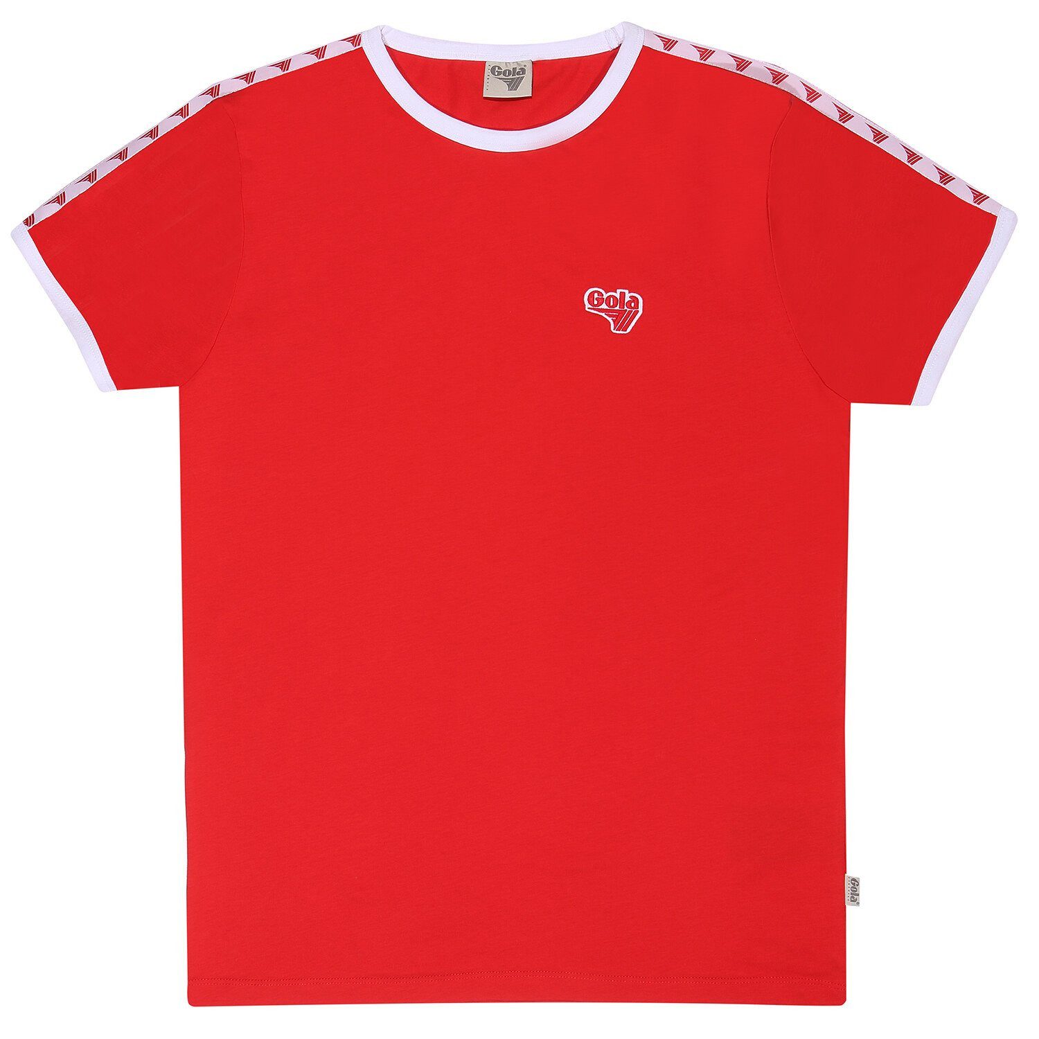 T-Shirt Logo Taped Ringer (100% Baumwolle) rot Herren